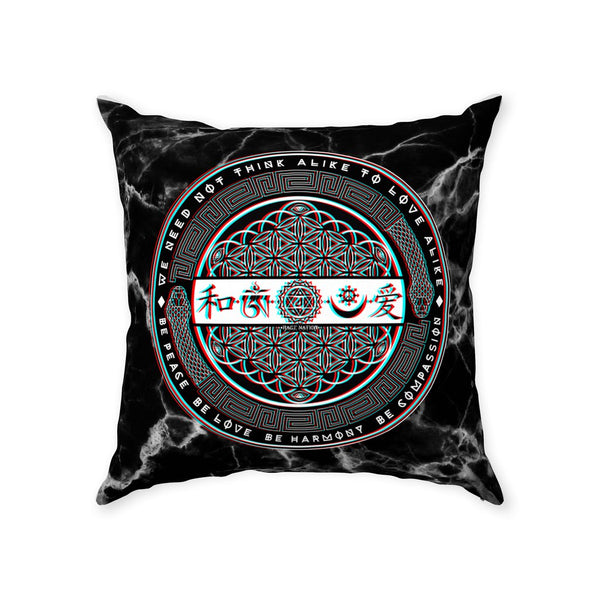 SCARAB MARBLE • Double-Sided Throw Pillow