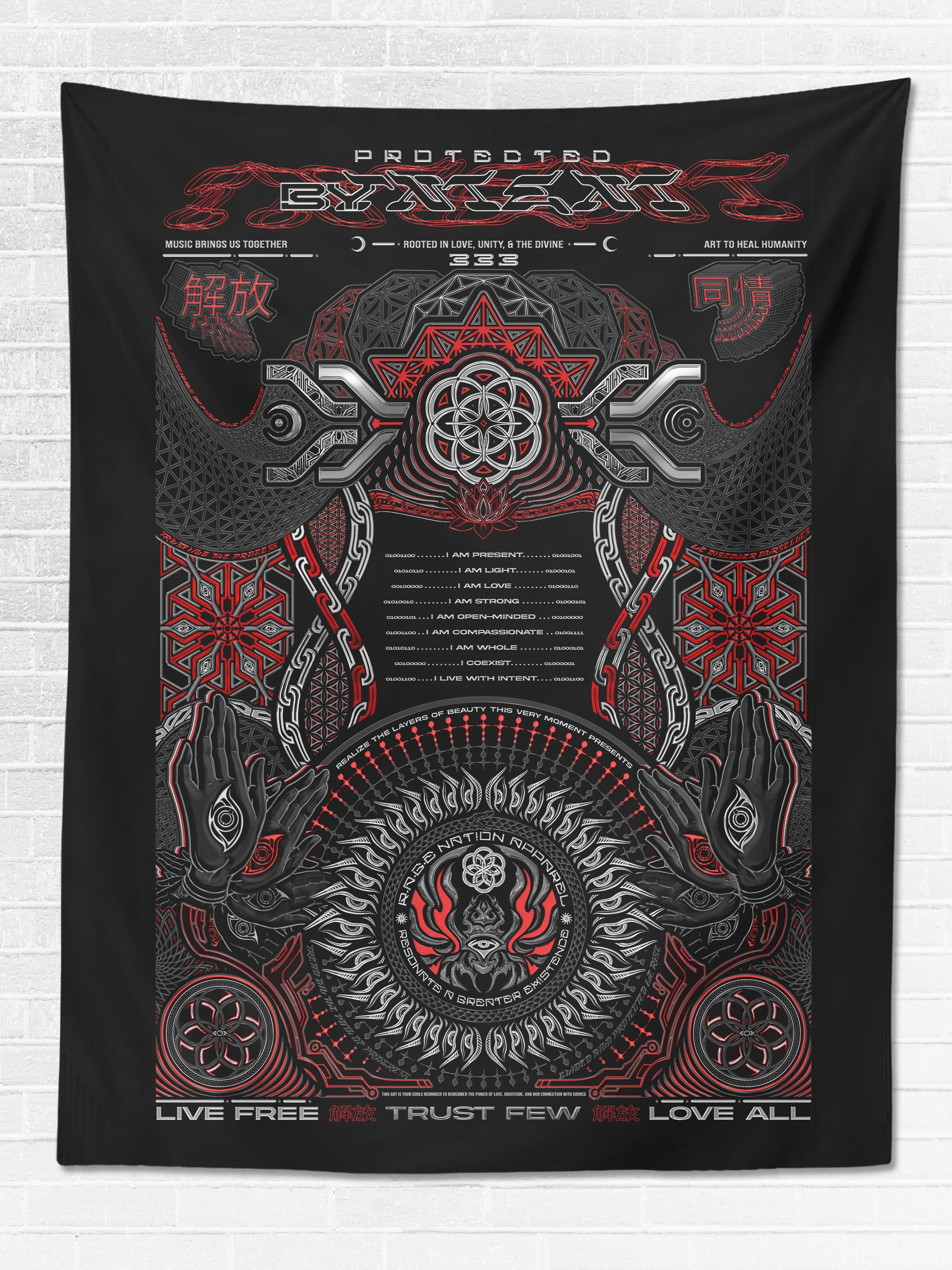PROTECTED BY INTENT ✦ V1 RAGE NATION ✦ 111 Limited Edition Tapestry Tapestry