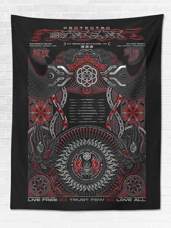 PROTECTED BY INTENT ✦ V1 RAGE NATION ✦ 111 Limited Edition Tapestry Tapestry