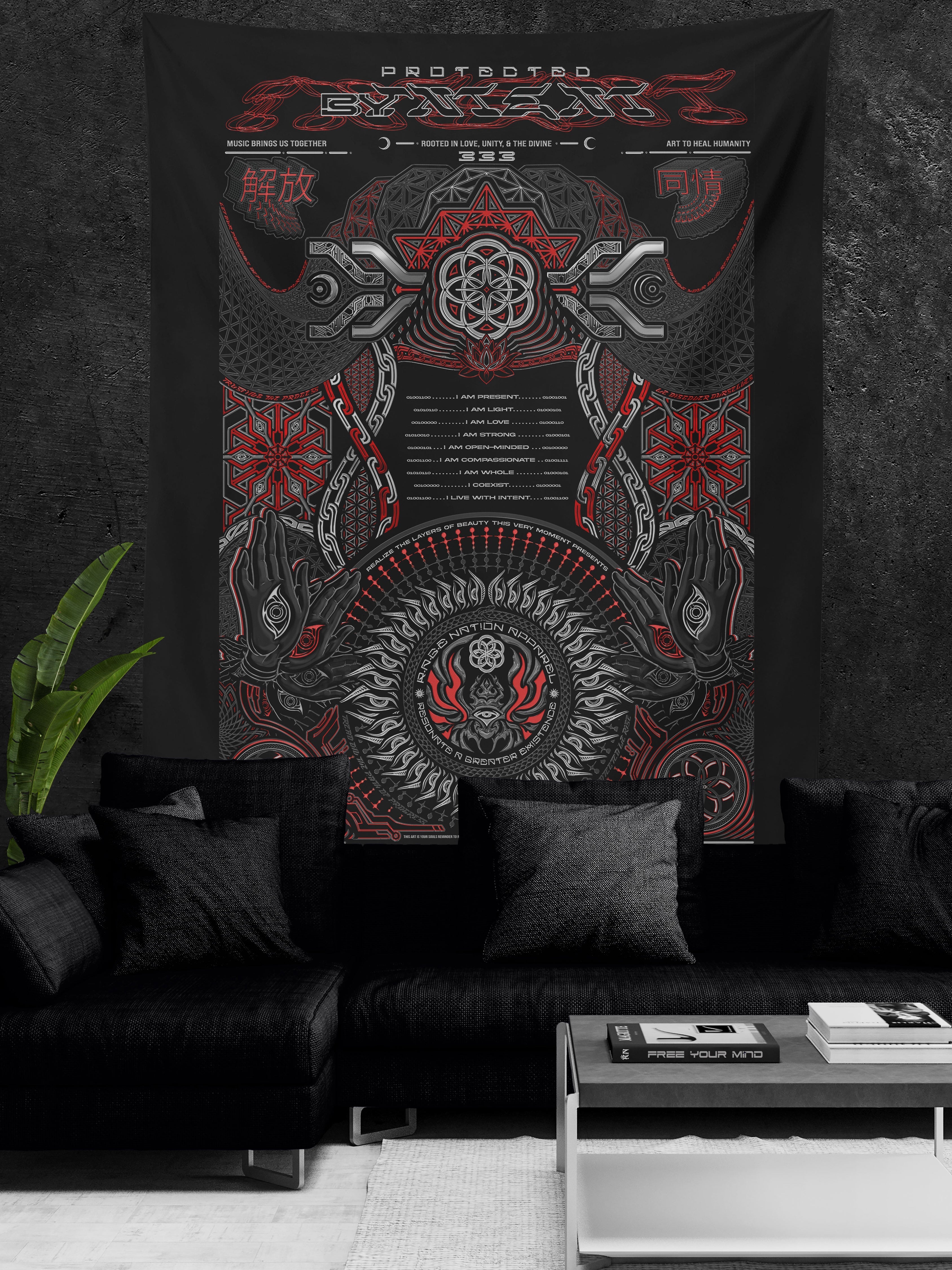 PROTECTED BY INTENT ✦ V1 RAGE NATION ✦ 111 Limited Edition Tapestry Tapestry