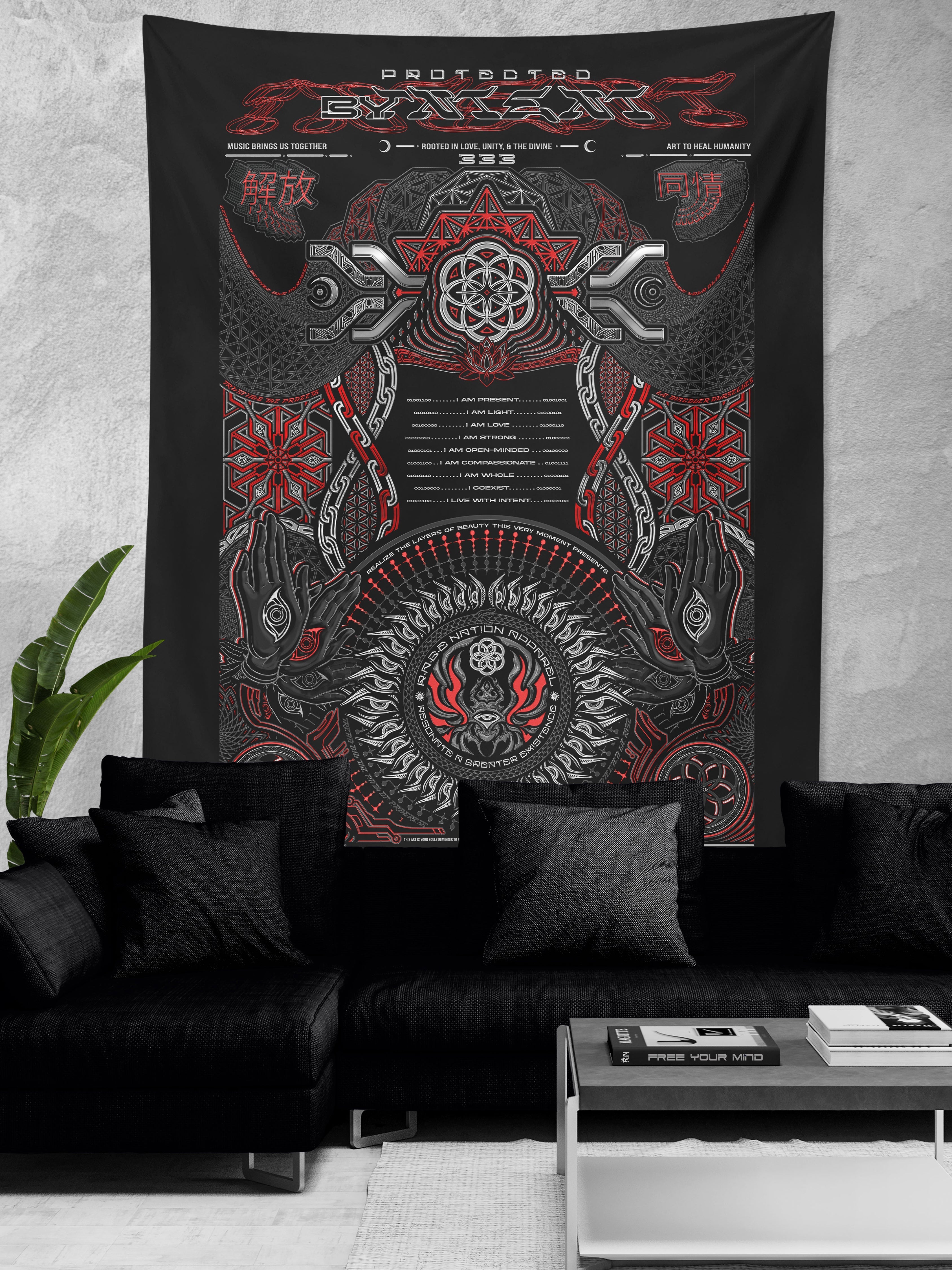 PROTECTED BY INTENT ✦ V1 RAGE NATION ✦ 111 Limited Edition Tapestry Tapestry