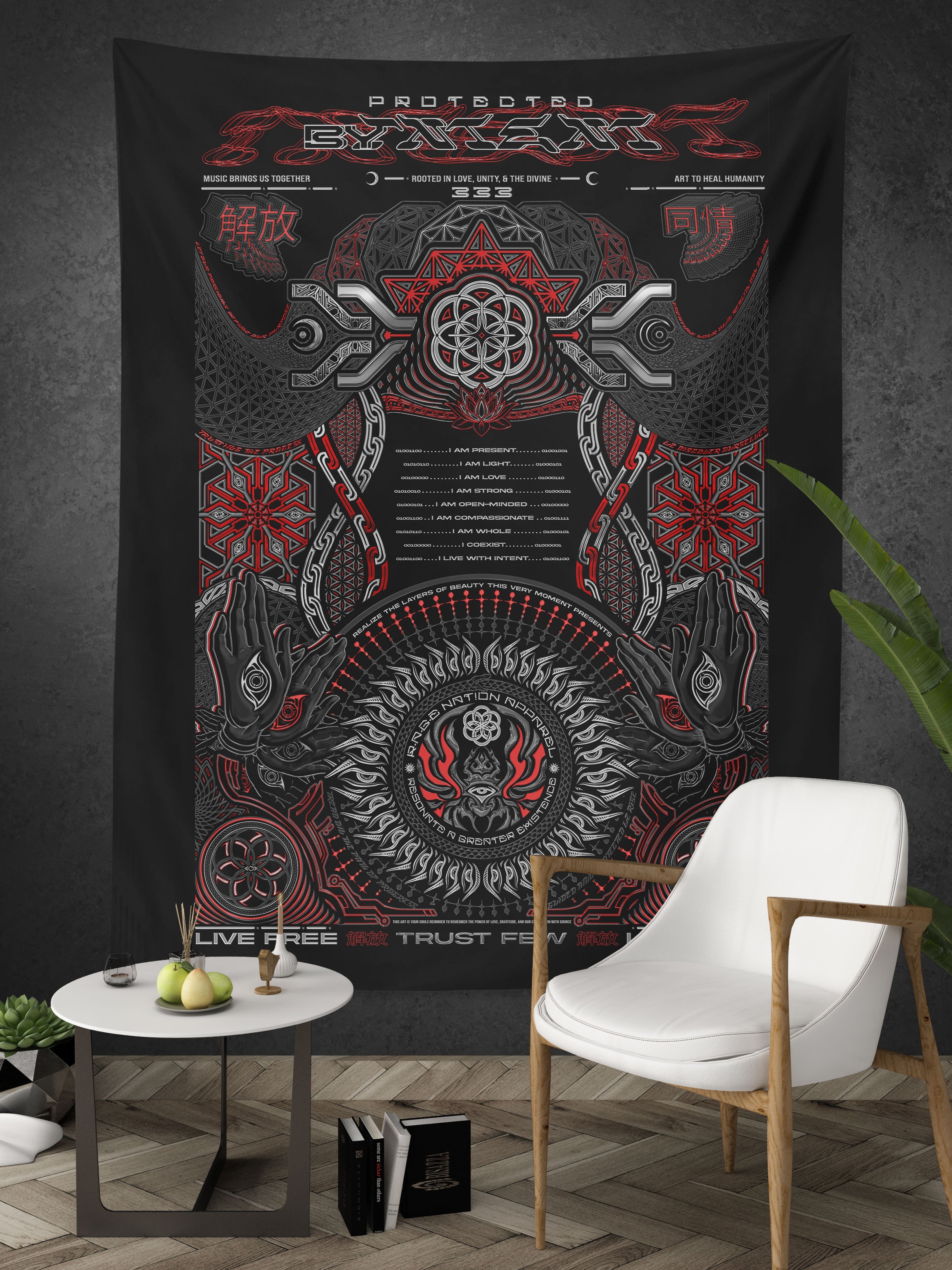 PROTECTED BY INTENT ✦ V1 RAGE NATION ✦ 111 Limited Edition Tapestry Tapestry