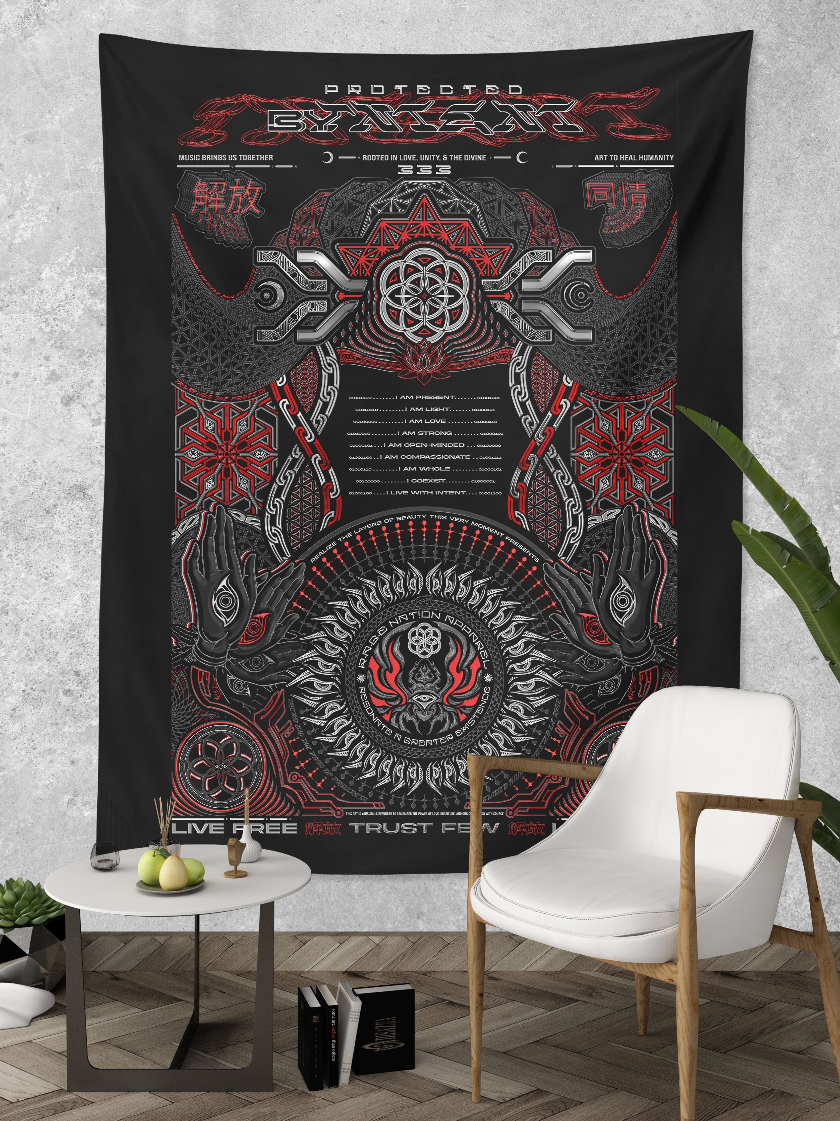 PROTECTED BY INTENT ✦ V1 RAGE NATION ✦ 111 Limited Edition Tapestry Tapestry