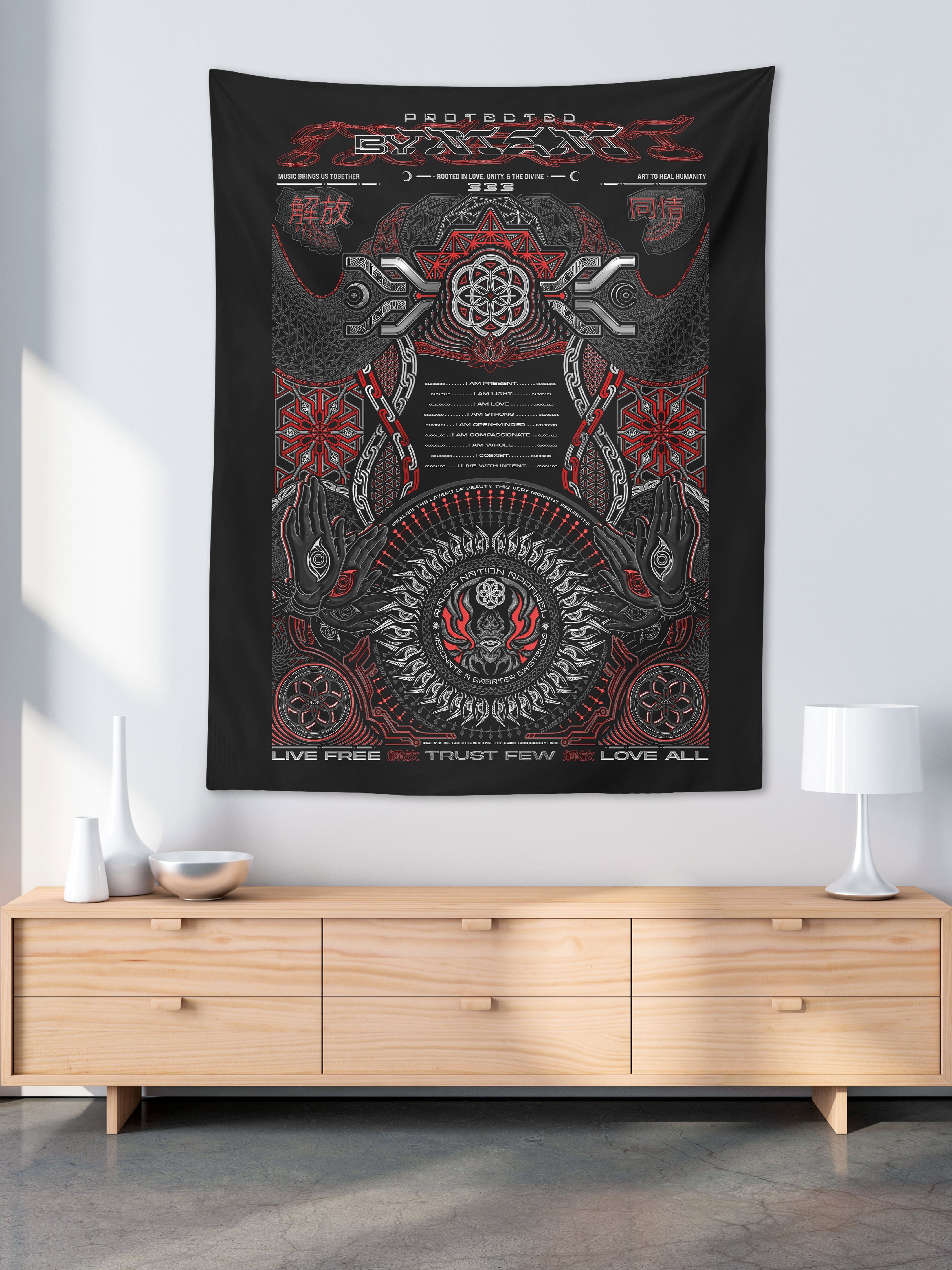 PROTECTED BY INTENT ✦ V1 RAGE NATION ✦ 111 Limited Edition Tapestry Tapestry