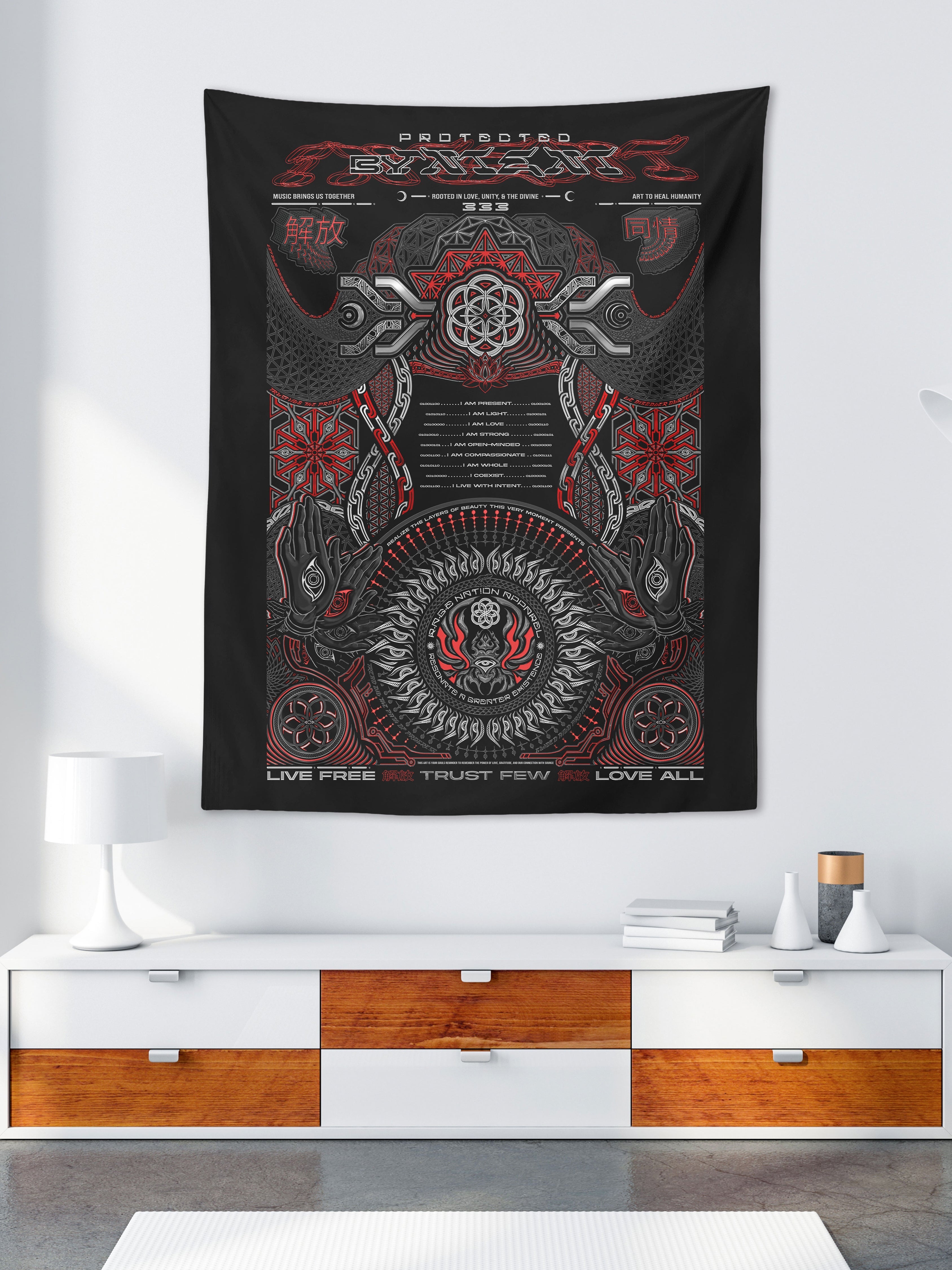 PROTECTED BY INTENT ✦ V1 RAGE NATION ✦ 111 Limited Edition Tapestry Tapestry