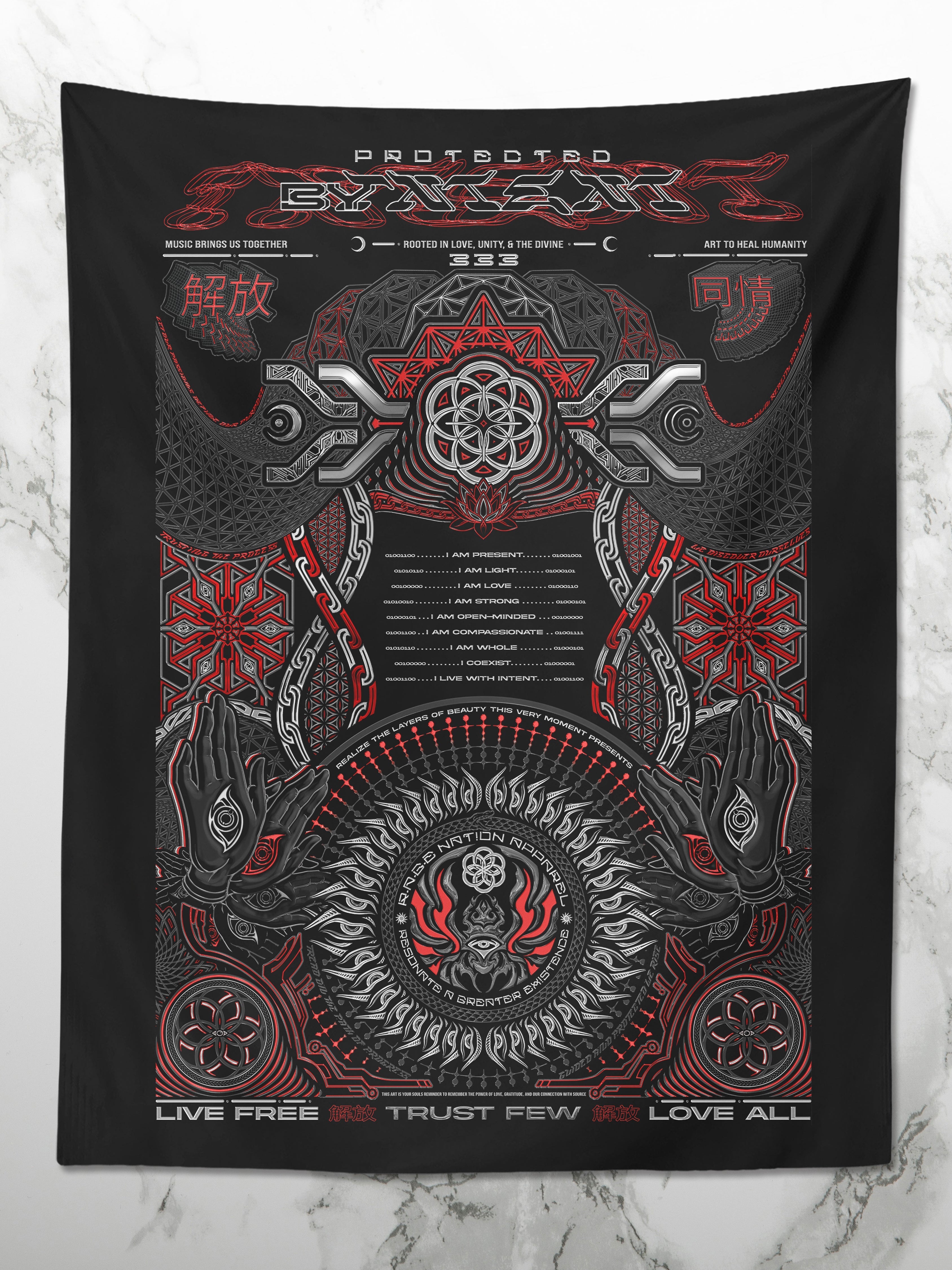 PROTECTED BY INTENT ✦ V1 RAGE NATION ✦ 111 Limited Edition Tapestry Tapestry