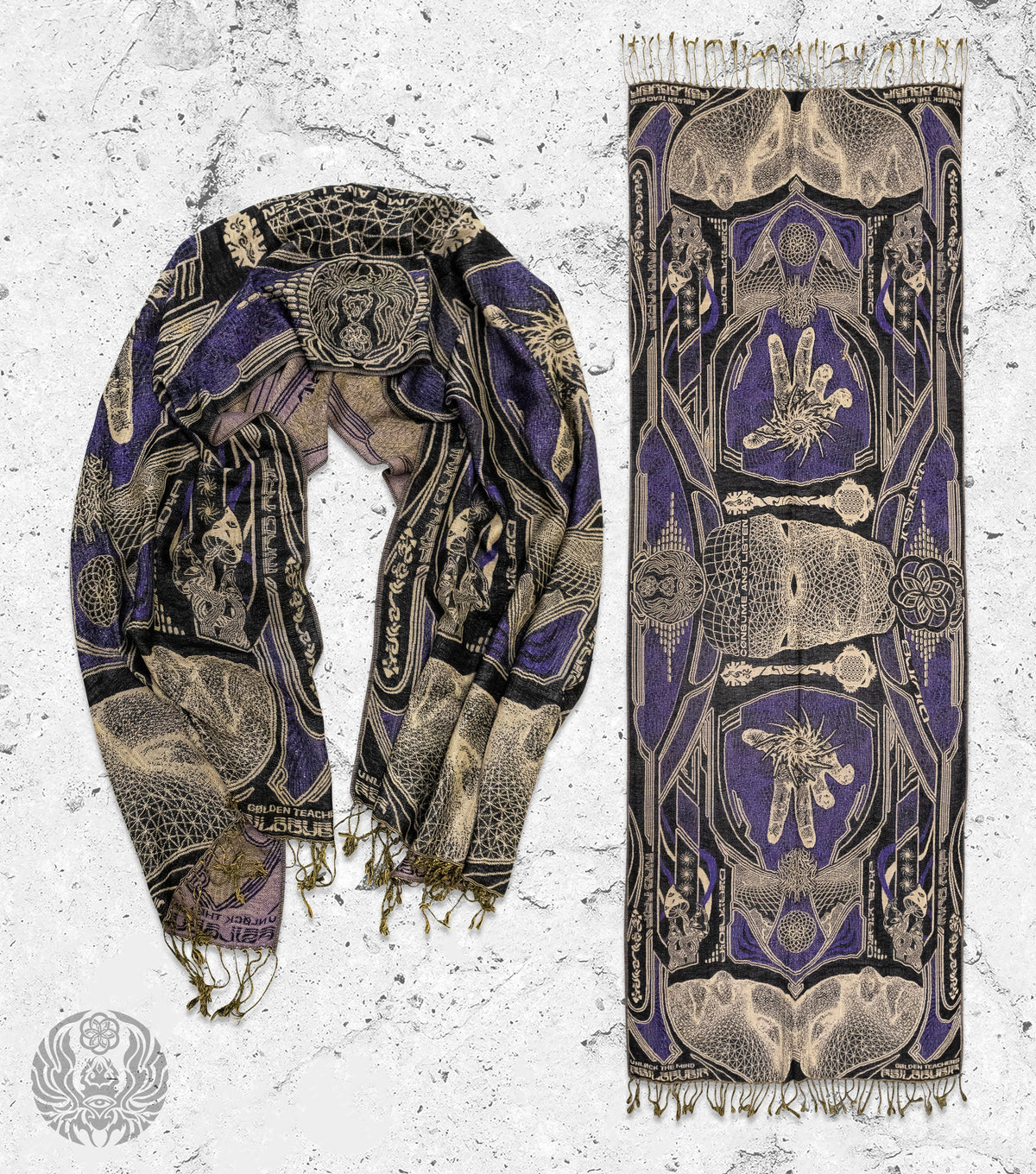 GOLDEN TEACHERS V2 • 𓍊𓋼𓍊 • ROYAL PURP • Festival Shawl/Scarf Shawl
