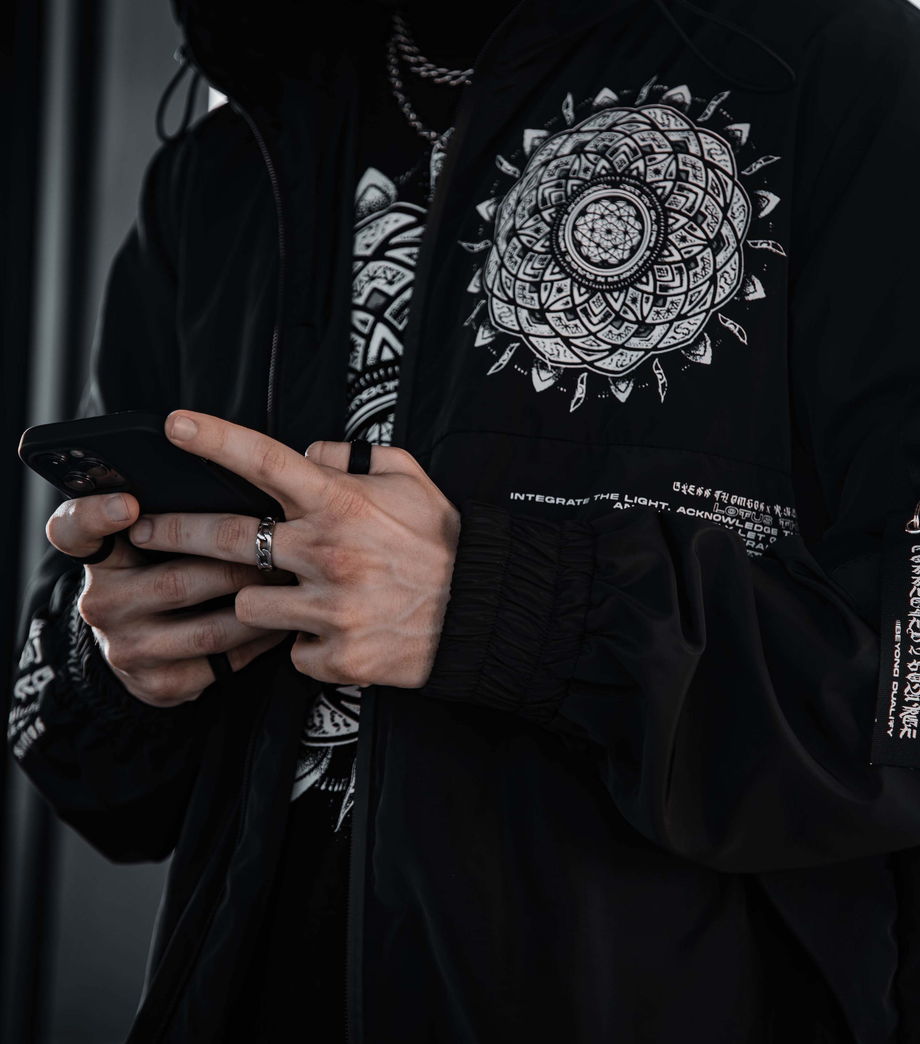 LOTUS THRONE • GLENN THOMSON COLLAB • Waterproof Zip-Up Windbreaker Windbreaker