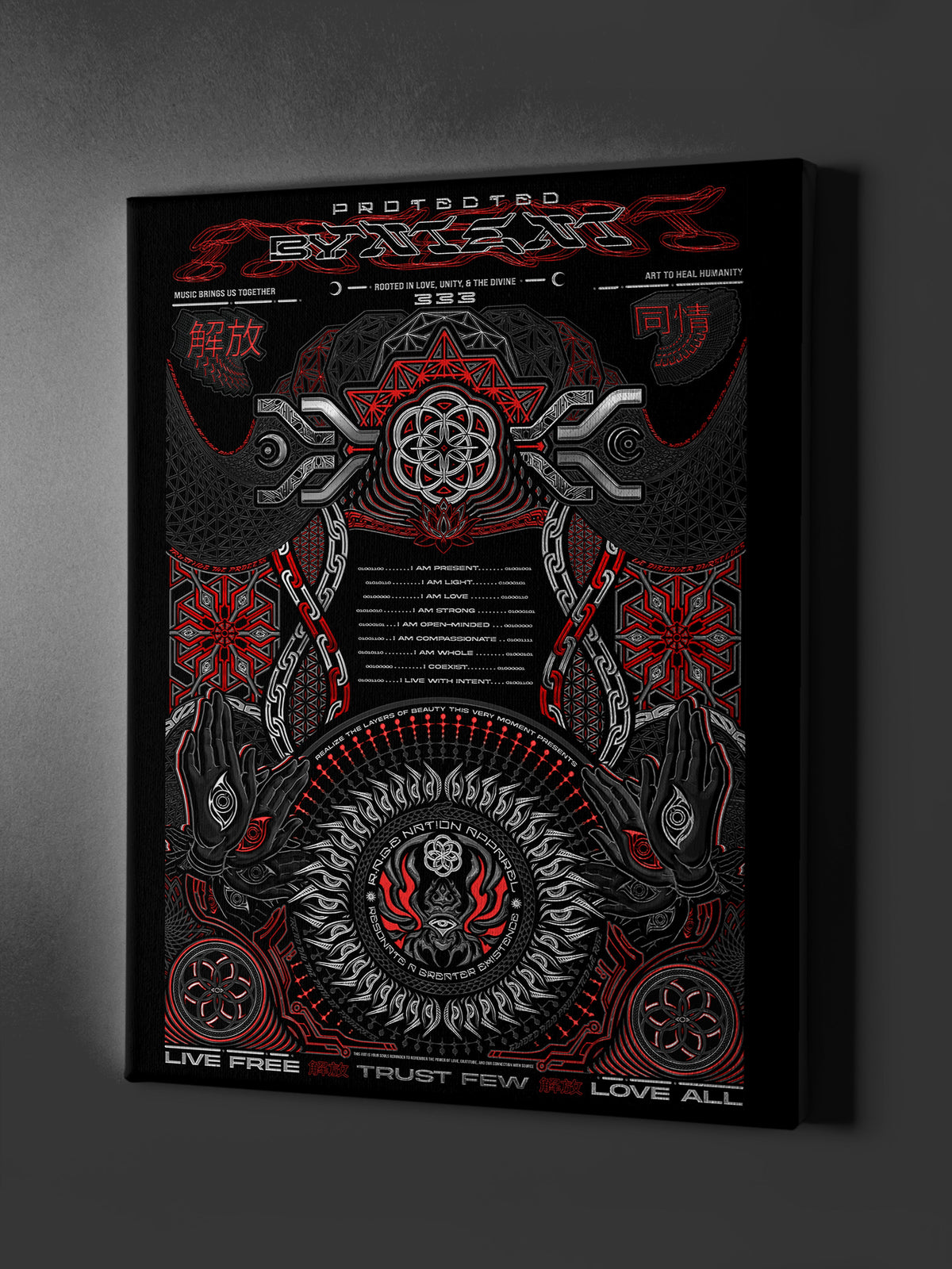 PROTECTED BY INTENT ✦ V1 RAGE NATION ✦ 111 Limited Edition Canvas Canvas