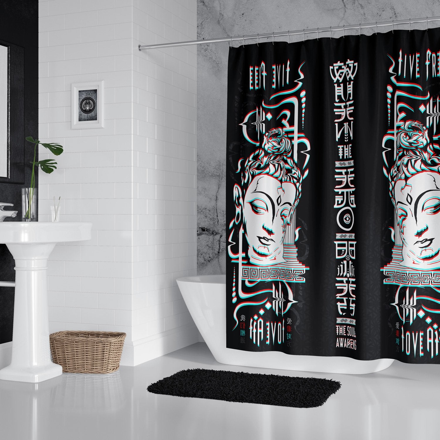 LIVE FREE LOVE ALL • Shower Curtain