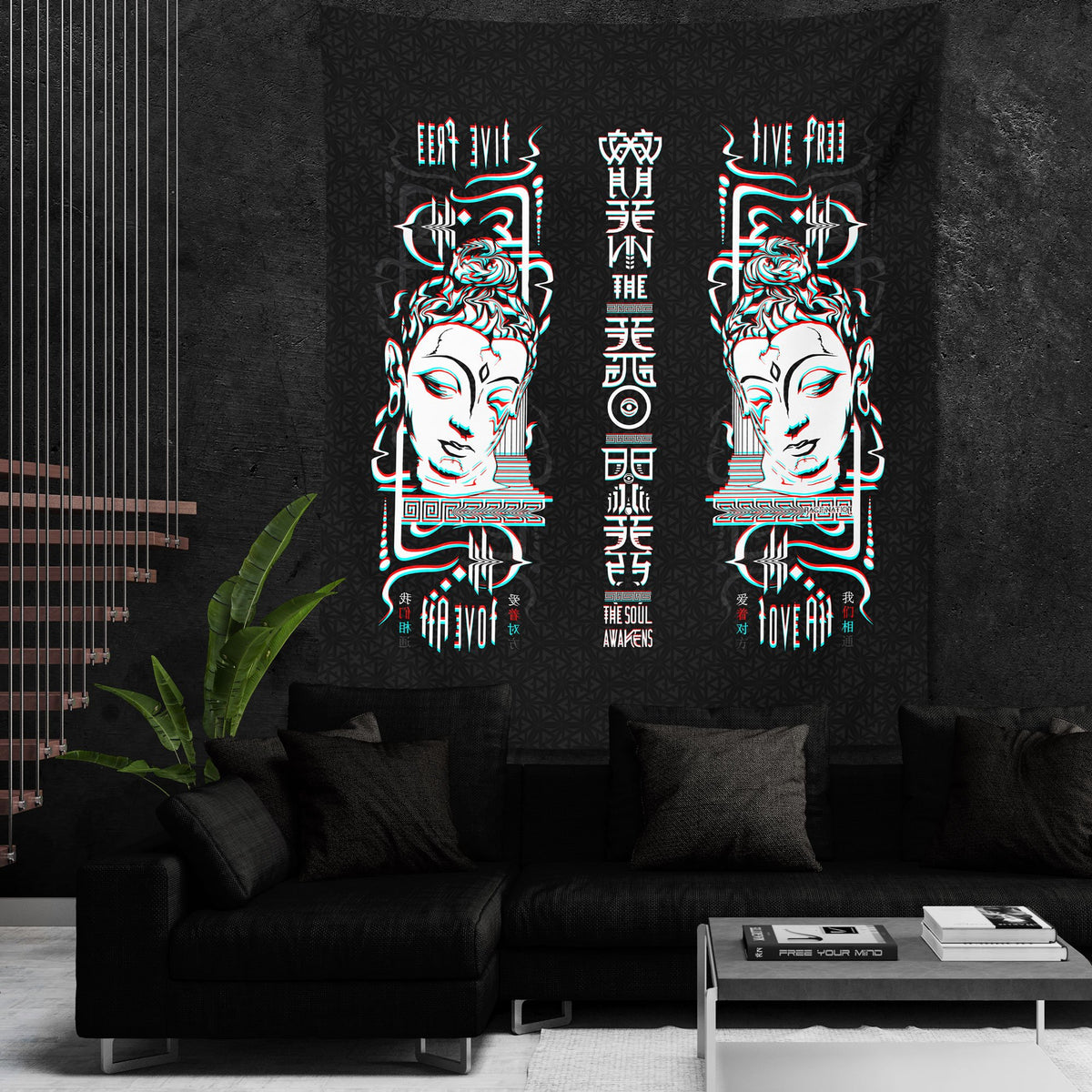 LIVE FREE LOVE ALL • Wall Tapestry Tapestry