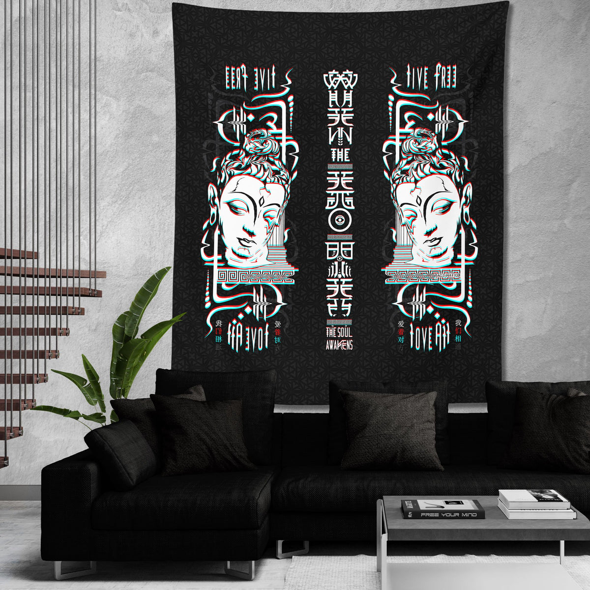 LIVE FREE LOVE ALL • Wall Tapestry Tapestry