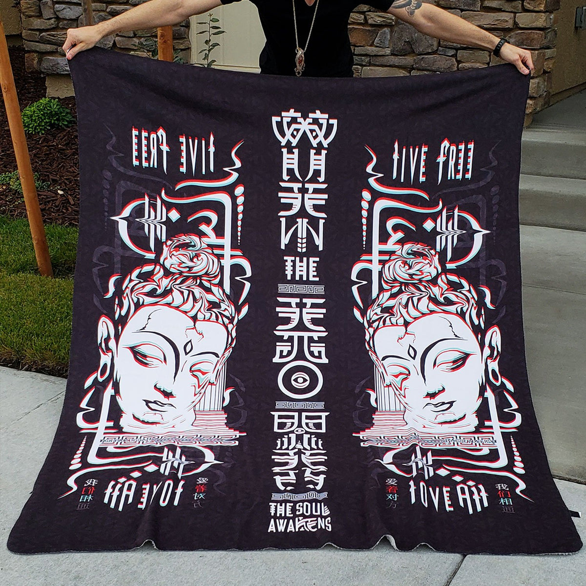 LIVE FREE LOVE ALL • Sherpa Blanket Blanket