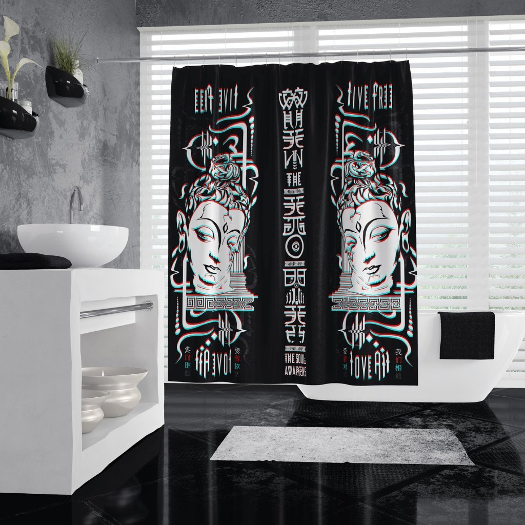 LIVE FREE LOVE ALL • Shower Curtain 