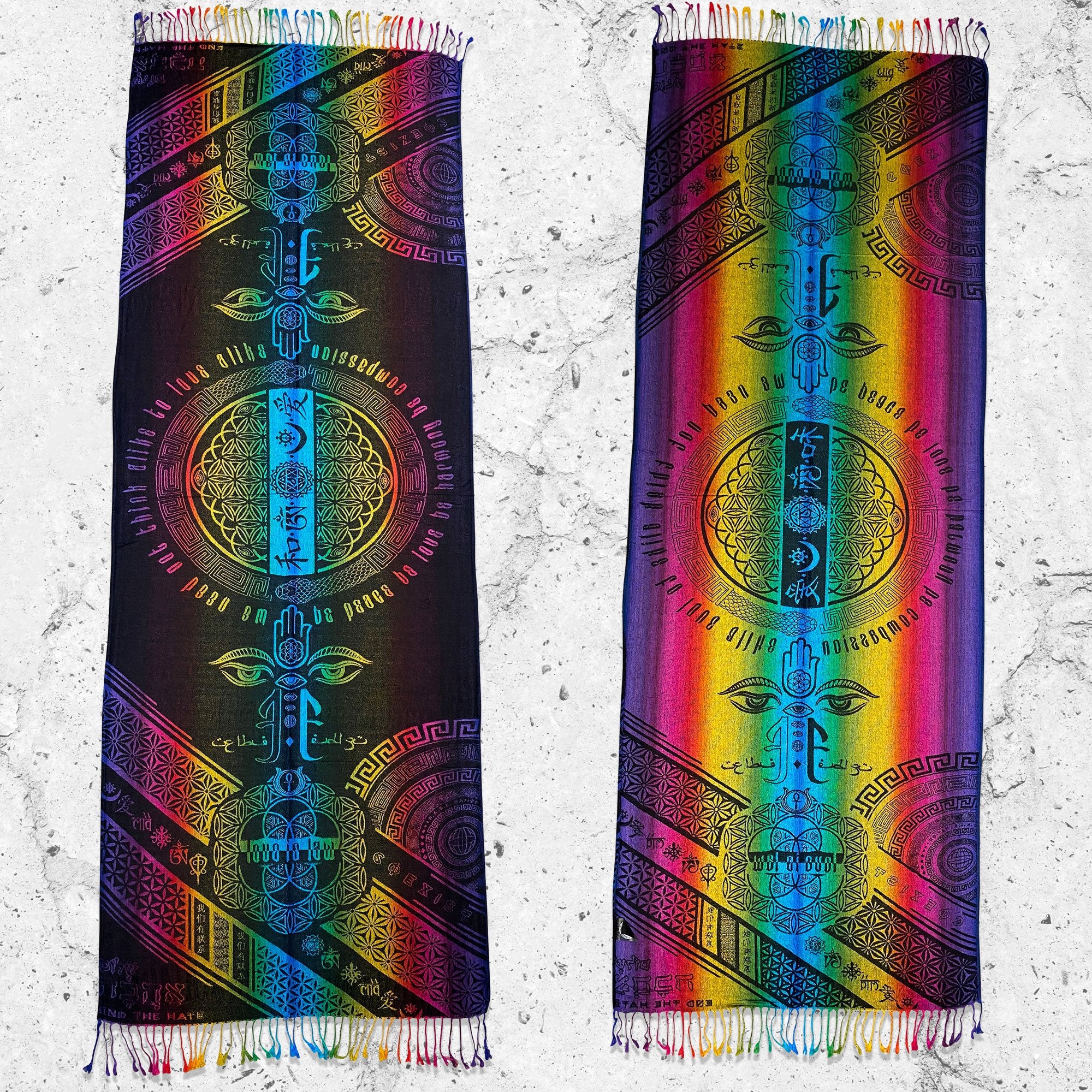 [NEW] LOVE IS LAW • SPECTRUM • Reversible Festival Shawl/Scarf Shawls 