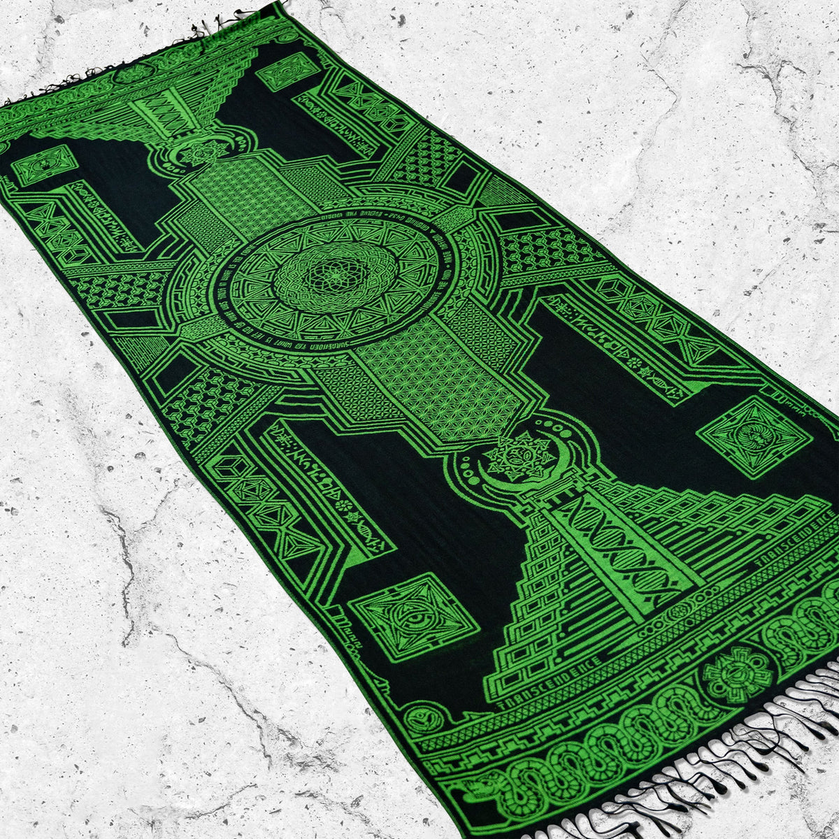PRE-ORDER • TRANSCENDENCE • NUCLEAR GREEN • GROKKO • UV-Reactive Reversible Festival Shawl/Scarf Shawls