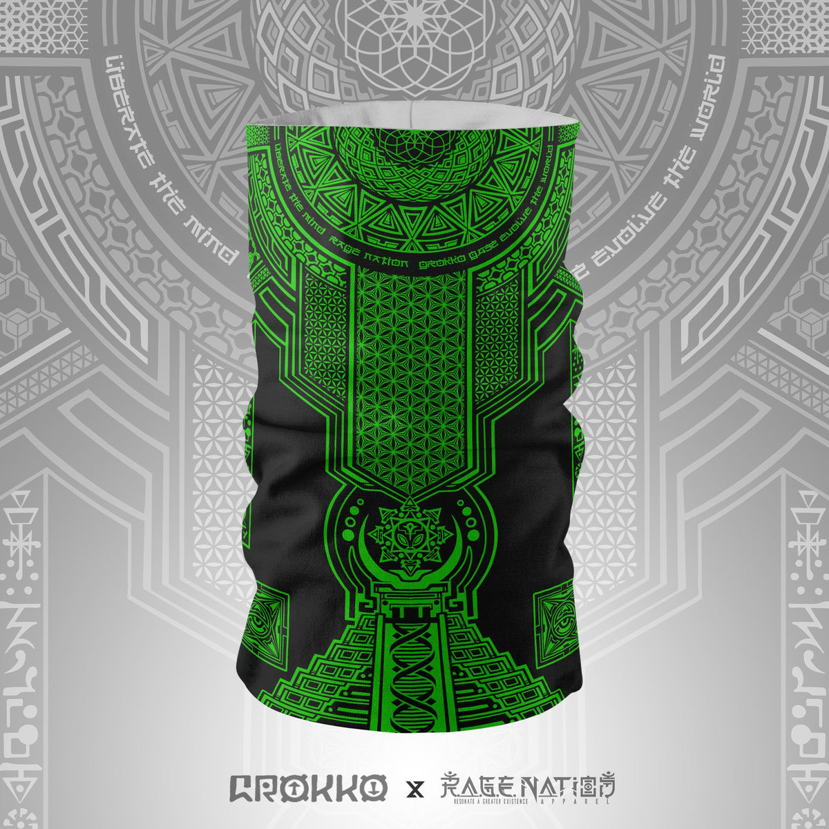 TRANSCENDENCE • 7 COLORS • GROKKO • Tube Face Masks Tube Mask GREEN