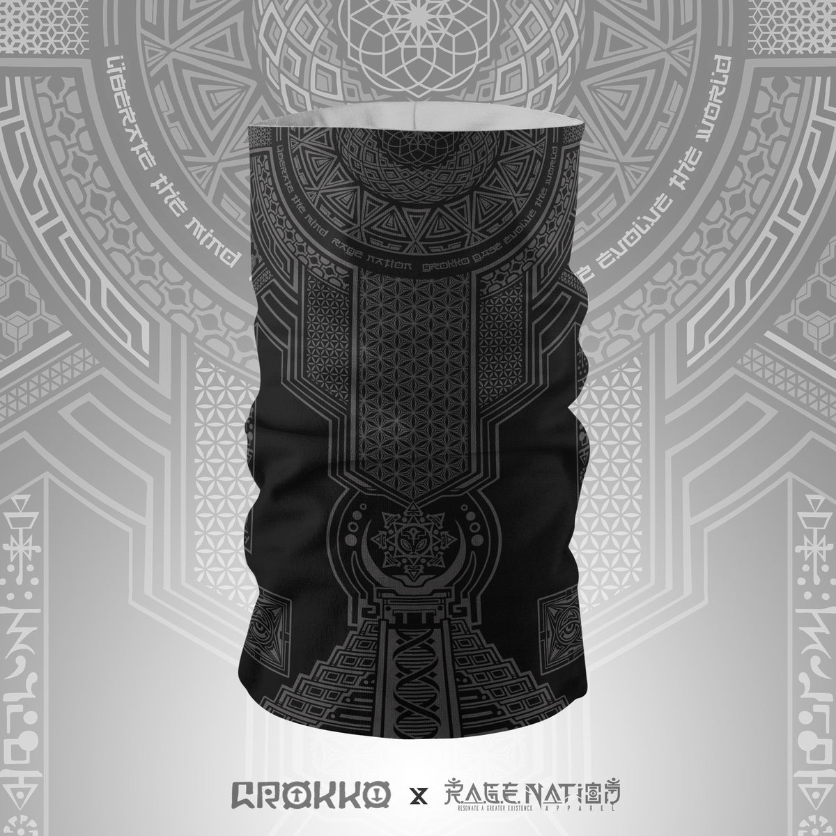TRANSCENDENCE • DARK GRAY • GROKKO • Tube Face Mask Tube Mask