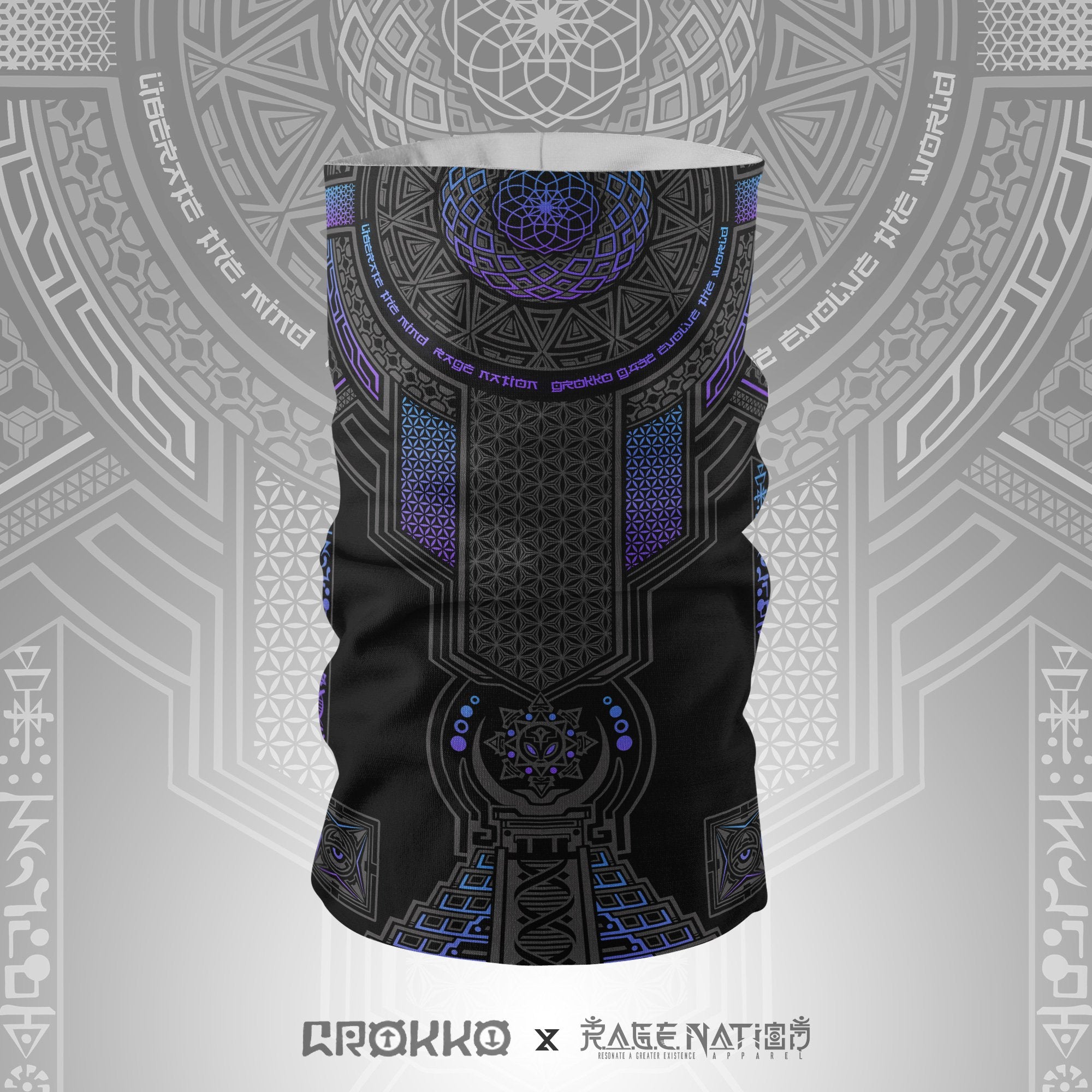 TRANSCENDENCE • 7 COLORS • GROKKO • Tube Face Masks Tube Mask PURPLE/BLUE