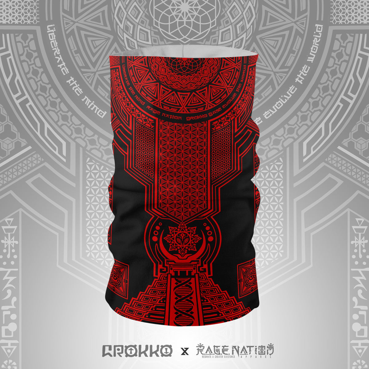 TRANSCENDENCE • 7 COLORS • GROKKO • Tube Face Masks Tube Mask RED