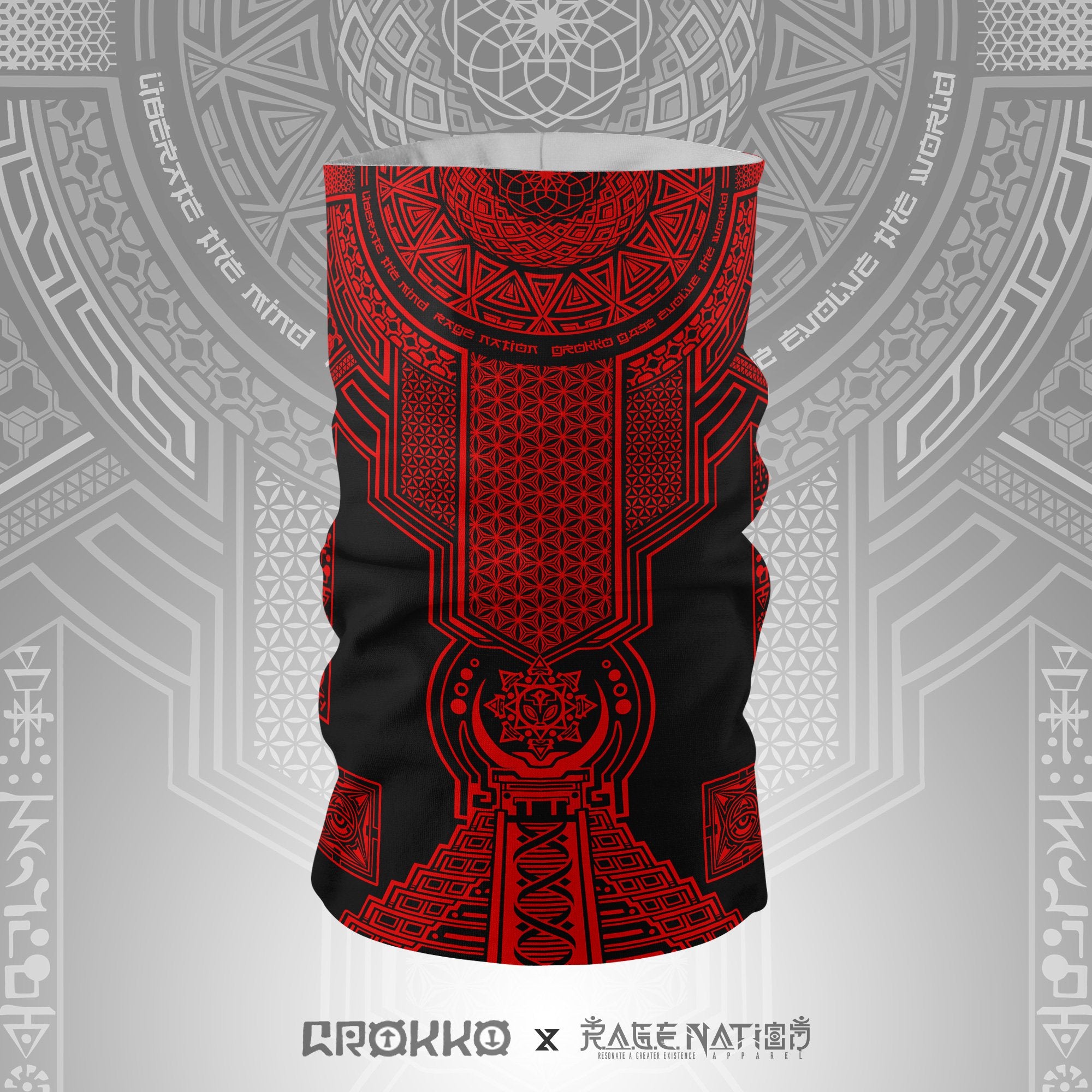 TRANSCENDENCE • 7 COLORS • GROKKO • Tube Face Masks Tube Mask RED