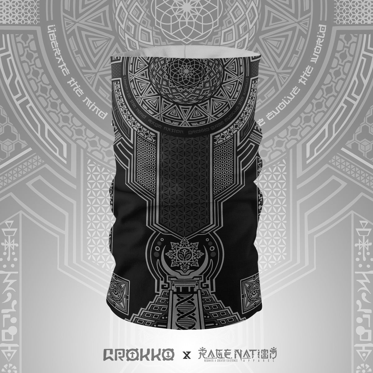 TRANSCENDENCE • 7 COLORS • GROKKO • Tube Face Masks Tube Mask SILVER