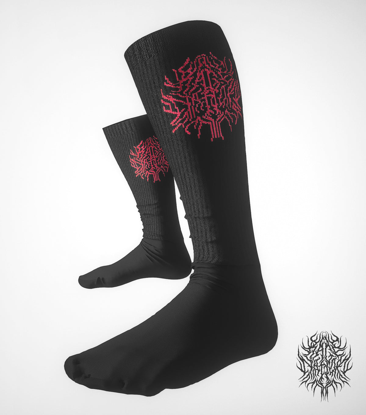 COMING SOON • CRYPTIC • RED/BLACK • Logo Socks Socks