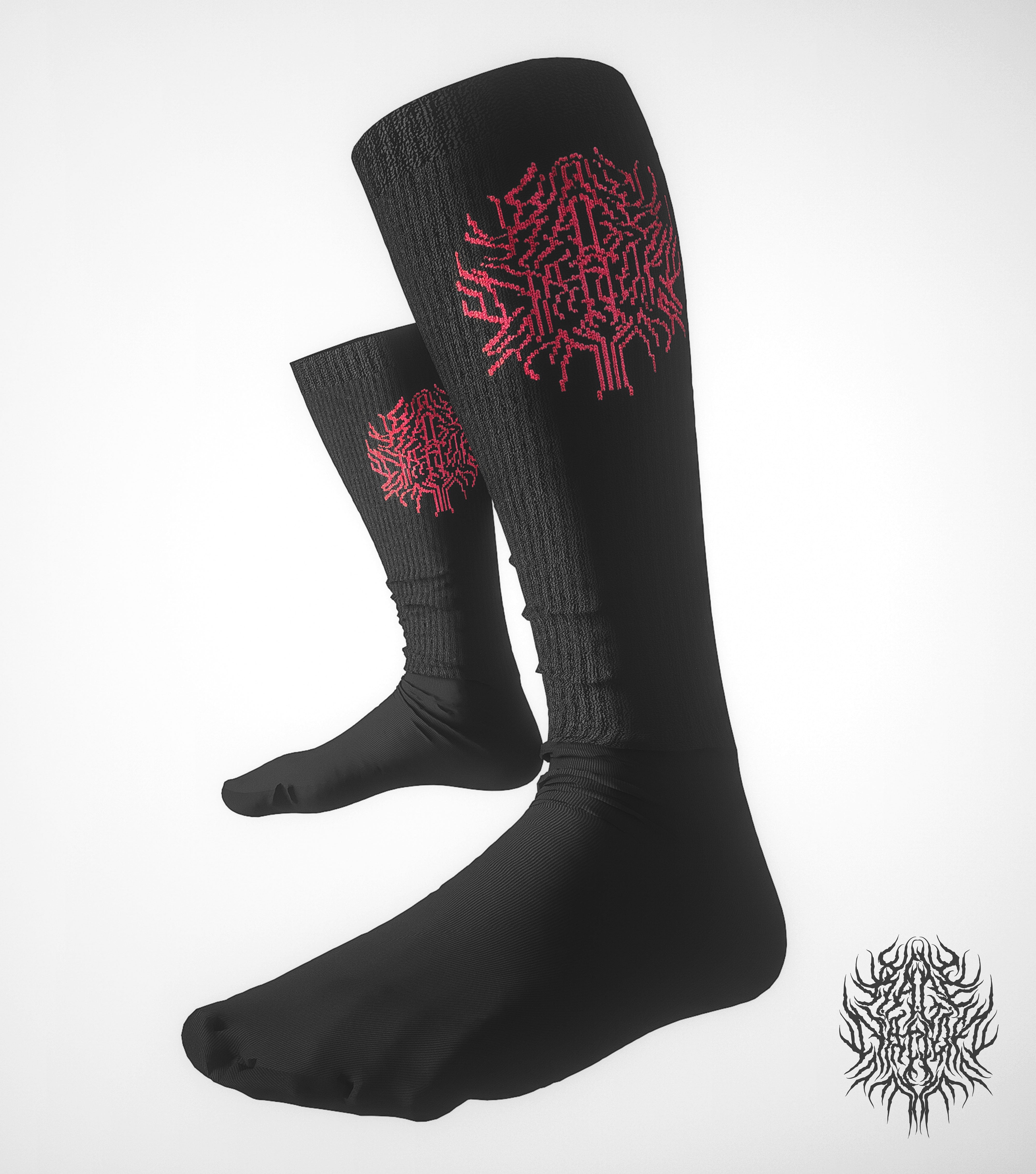 COMING SOON • CRYPTIC • RED/BLACK • Logo Socks Socks 