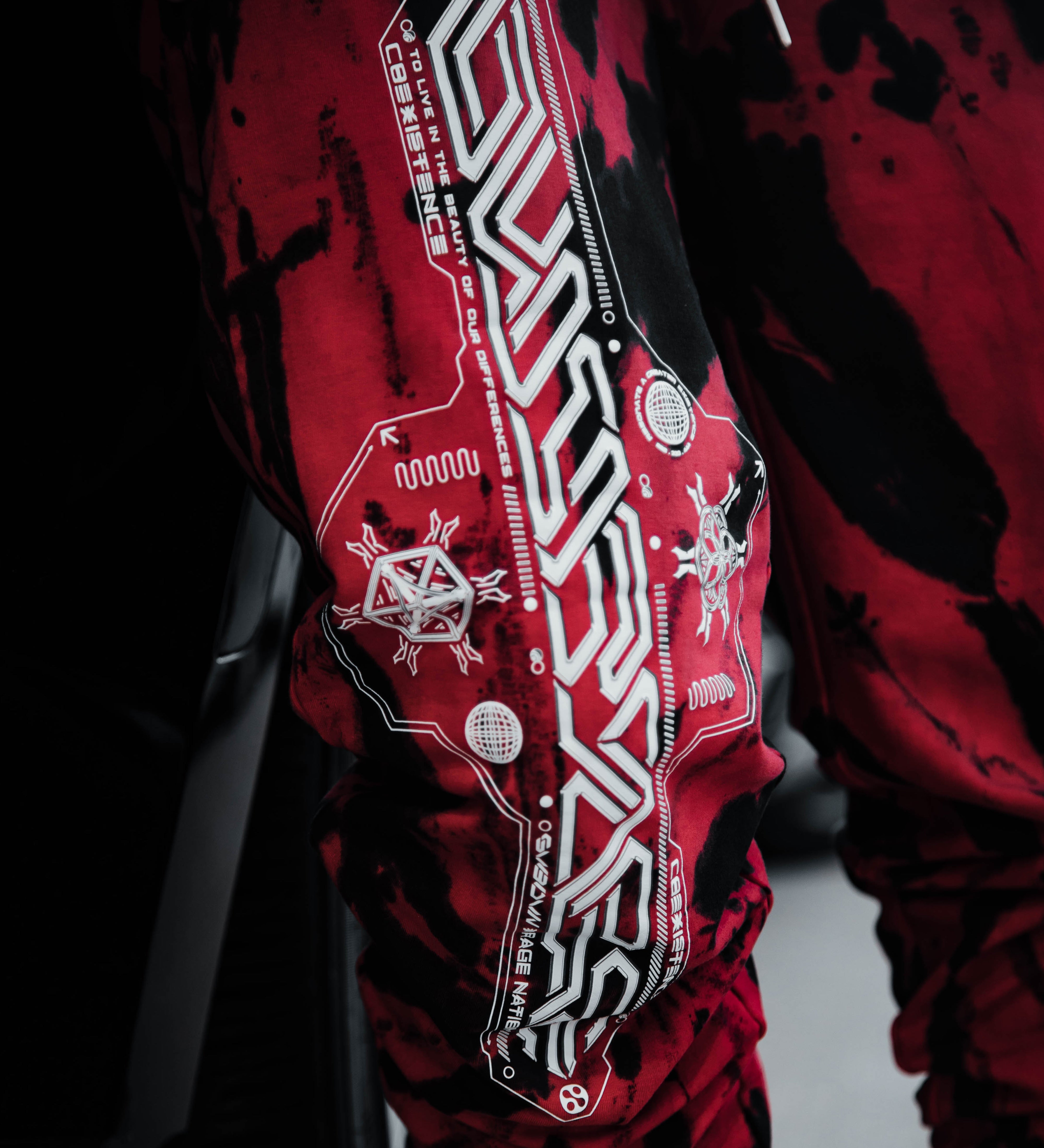 COEXIST V1 • RED SWIRL • Premium Tie-Dye Joggers Joggers