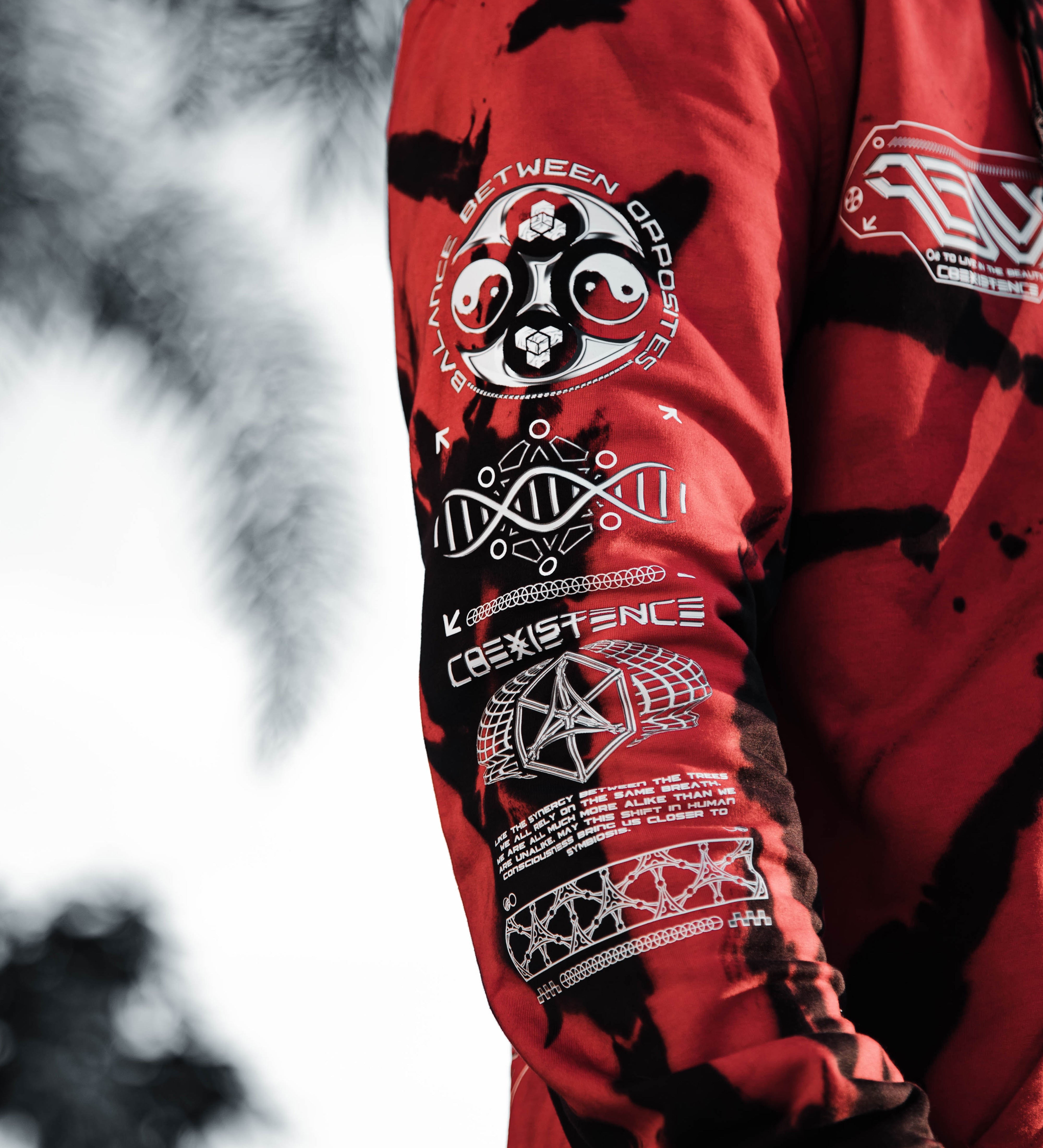 COEXIST V1 • RED SWIRL • Premium Tie-Dye Hoodie Hoodie