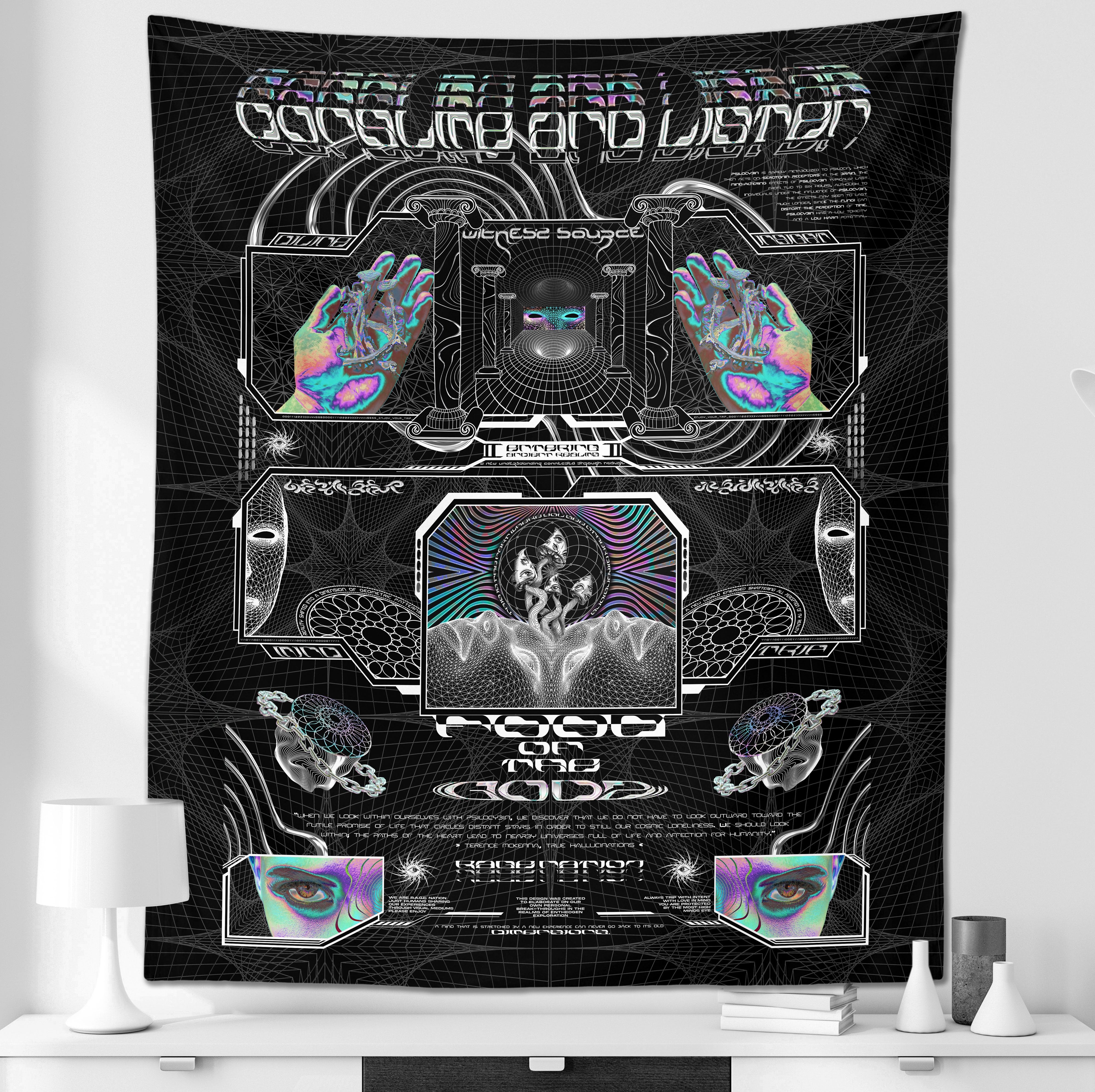 GOLDEN TEACHERS V1 • PSILOCYBIN Tribute • Wall Tapestry Tapestry