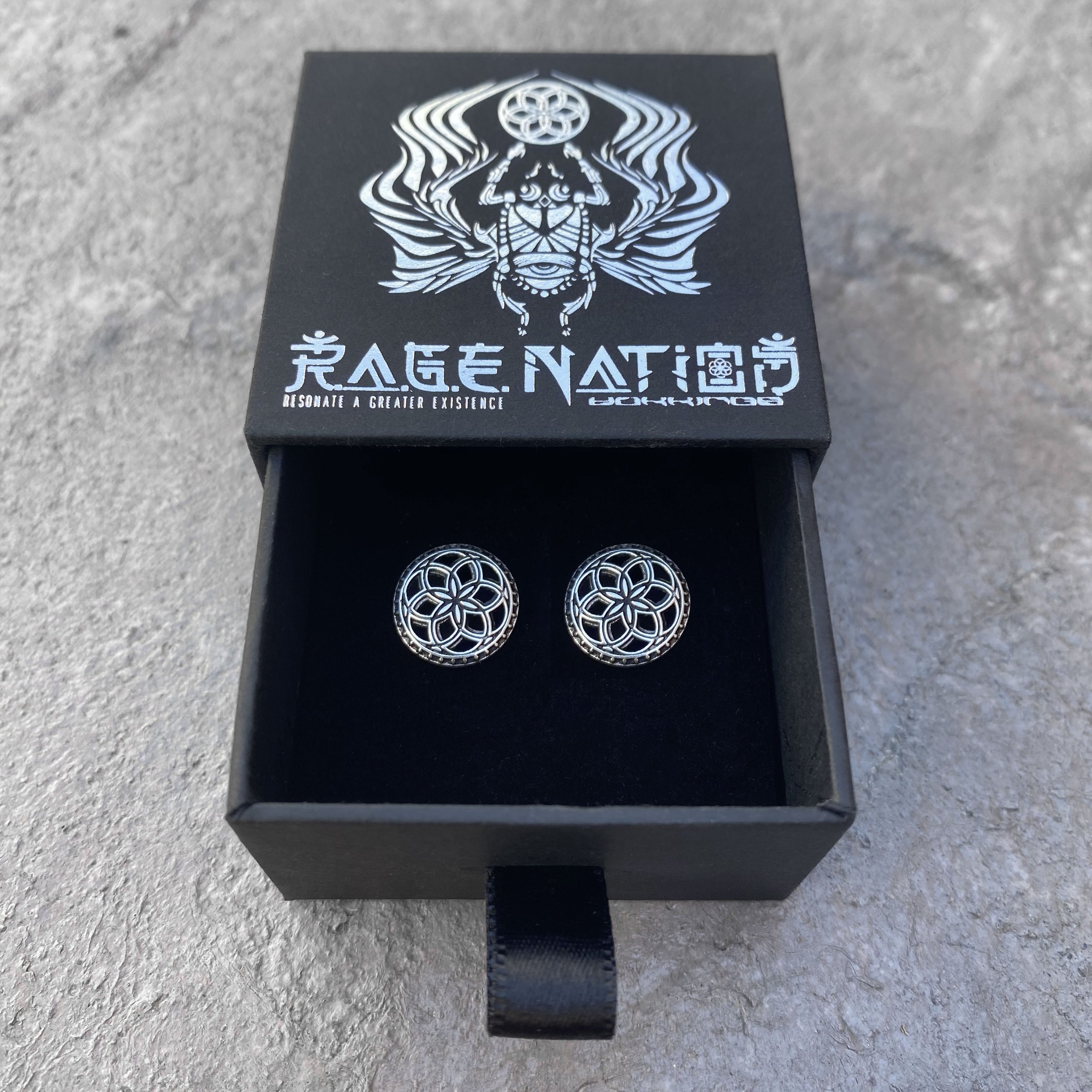 ANTIQUE SILVER • 925 Sterling Silver Geometric Earrings Jewelry