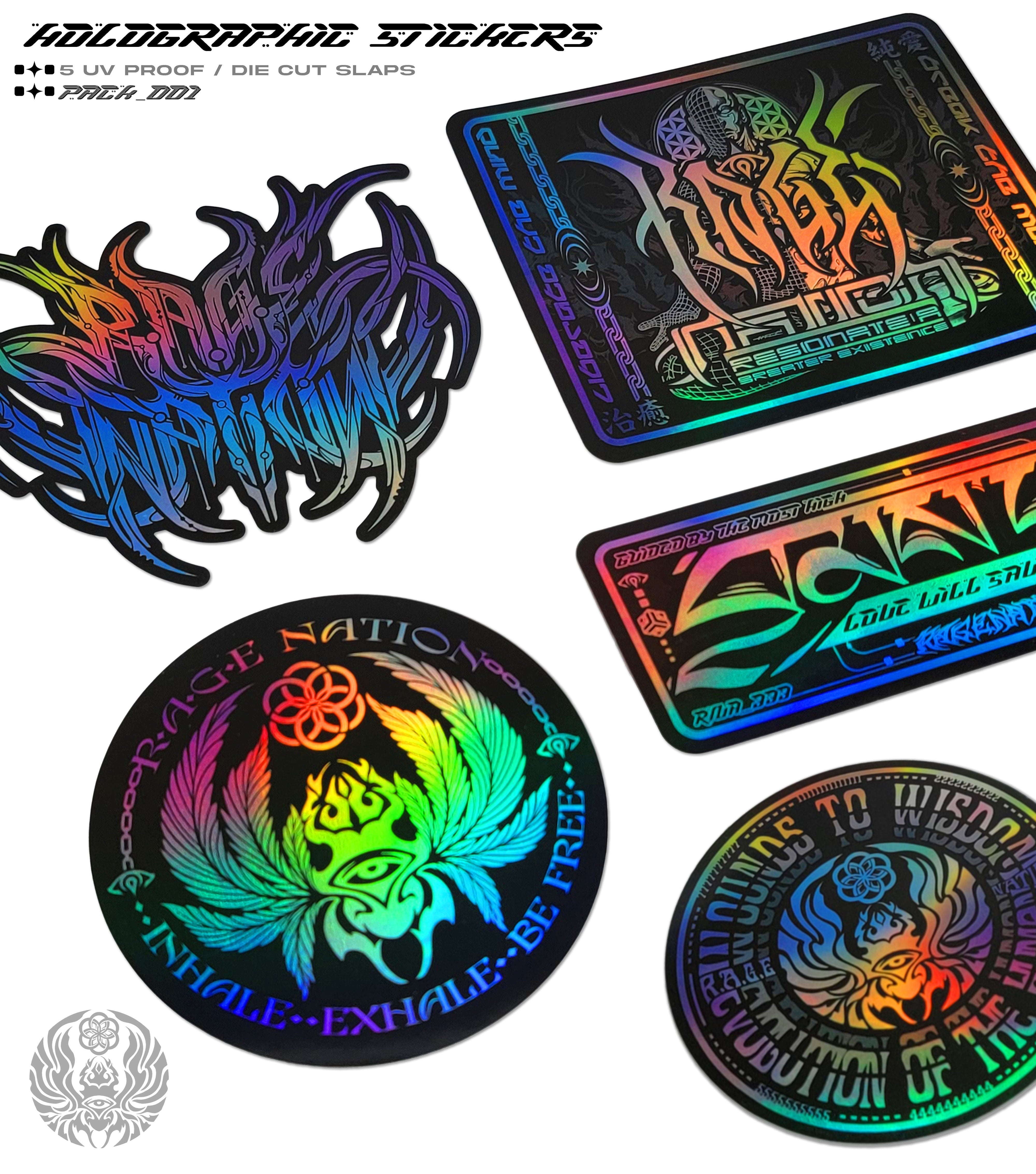 HOLOGRAPHIC • RAGE NATION • STICKER PACK _001 Stickers