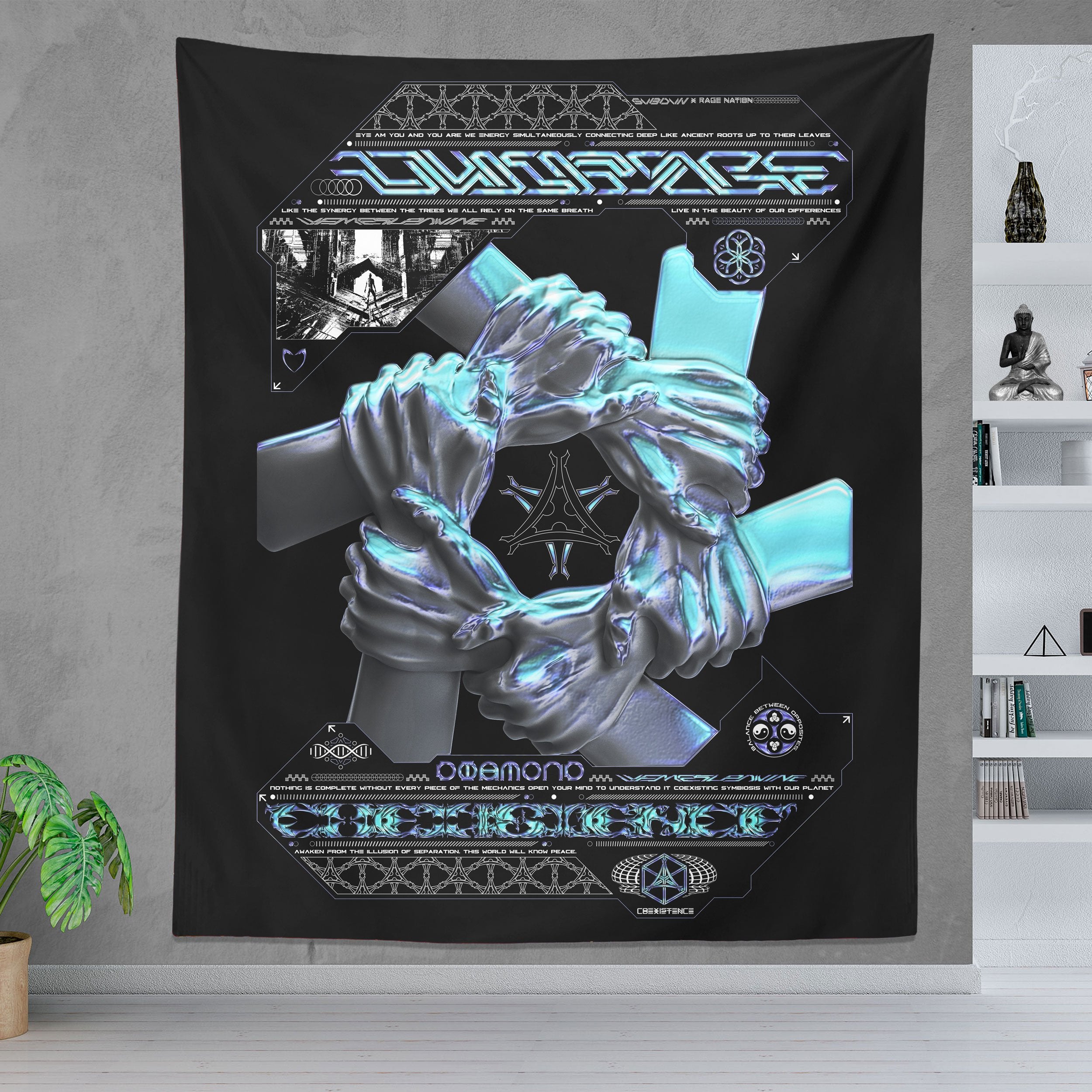 COEXIST V2 • SVBDVN x RAGE NATION • Wall Tapestry Tapestry