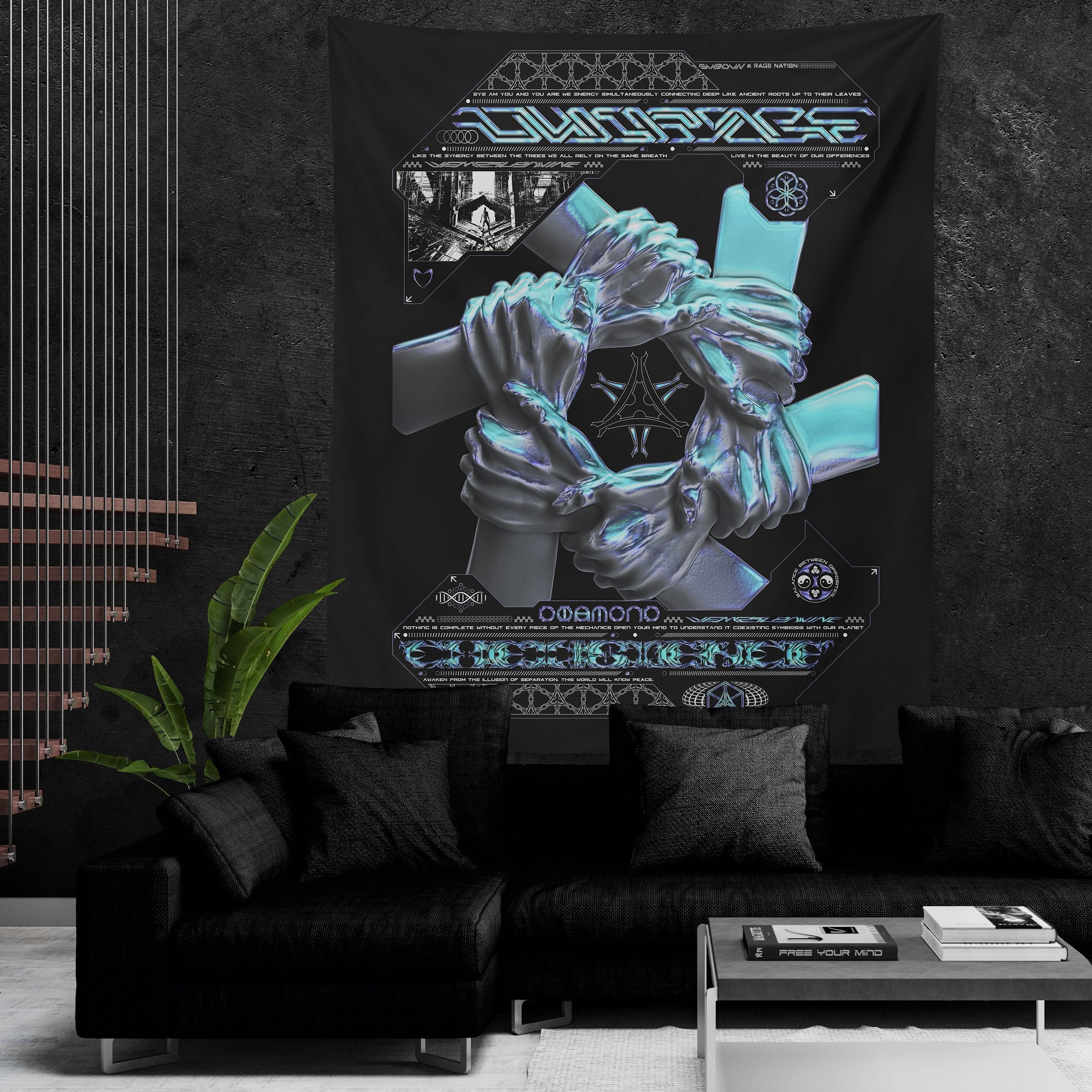 COEXIST V2 • SVBDVN x RAGE NATION • Wall Tapestry Tapestry