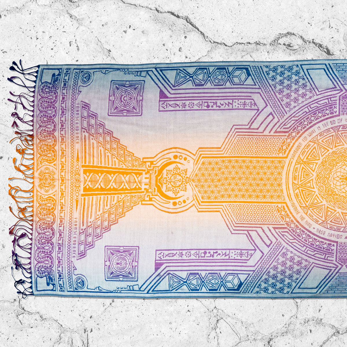 TRANSCENDENCE • SUNRISE • GROKKO • Reversible Festival Shawl/Scarf Shawls