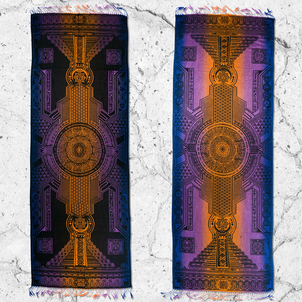 TRANSCENDENCE • SUNSET • GROKKO • Reversible Festival Shawl/Scarf Shawls