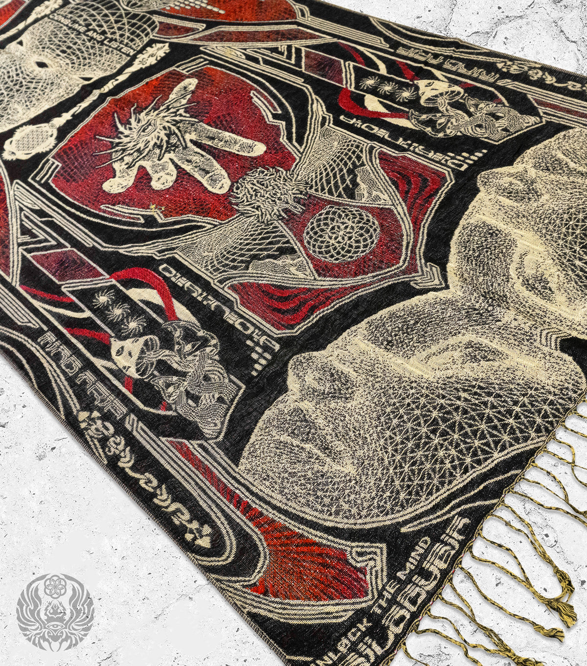 GOLDEN TEACHERS V2 • 𓍊𓋼𓍊 • CRIMSON • Festival Shawl/Scarf Shawl
