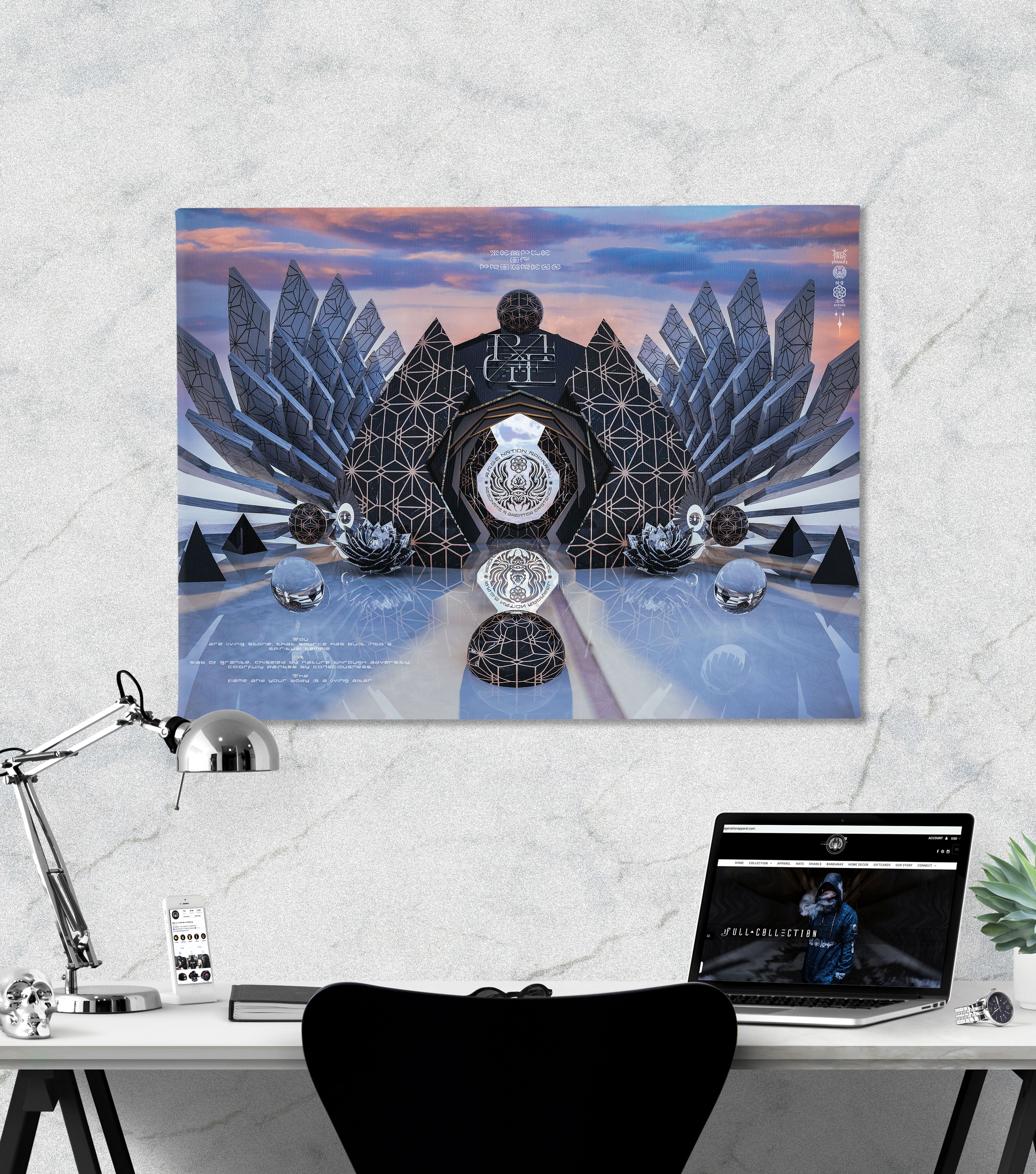 TEMPLE of PROGRESSION • Horizontal Canvas Canvas