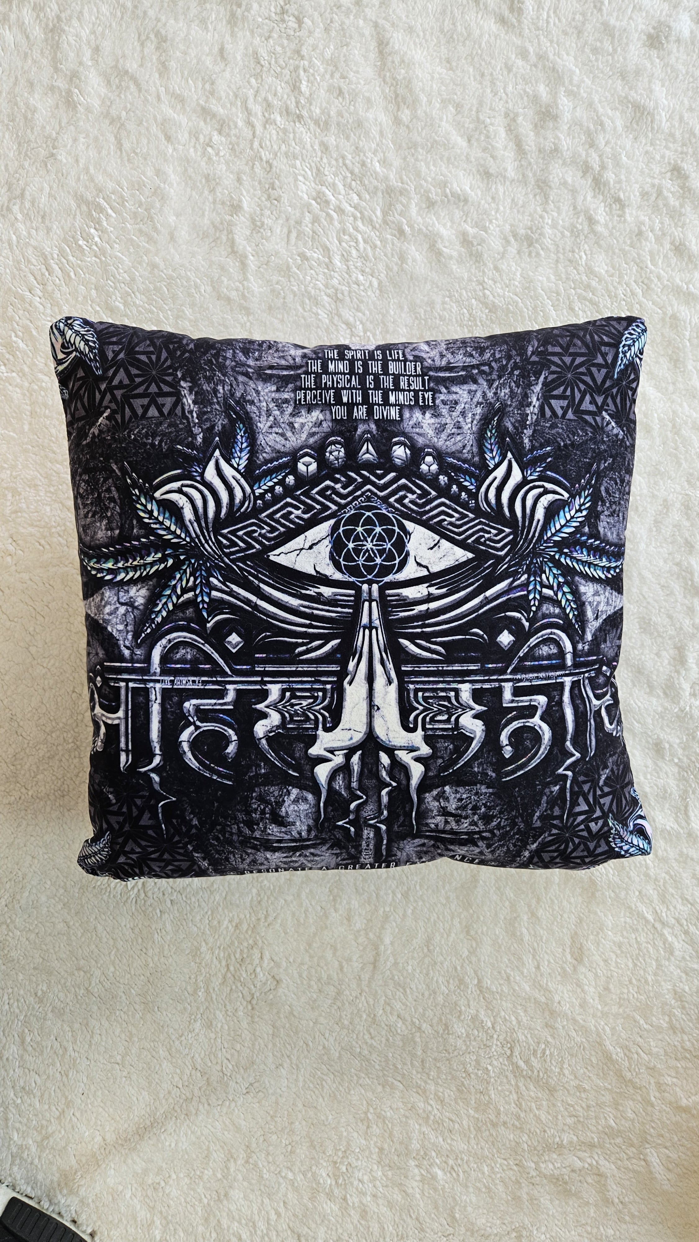WAREHOUSE SCORE • AHIMSA V3 • Double-Sided • Suede Throw Pillow 