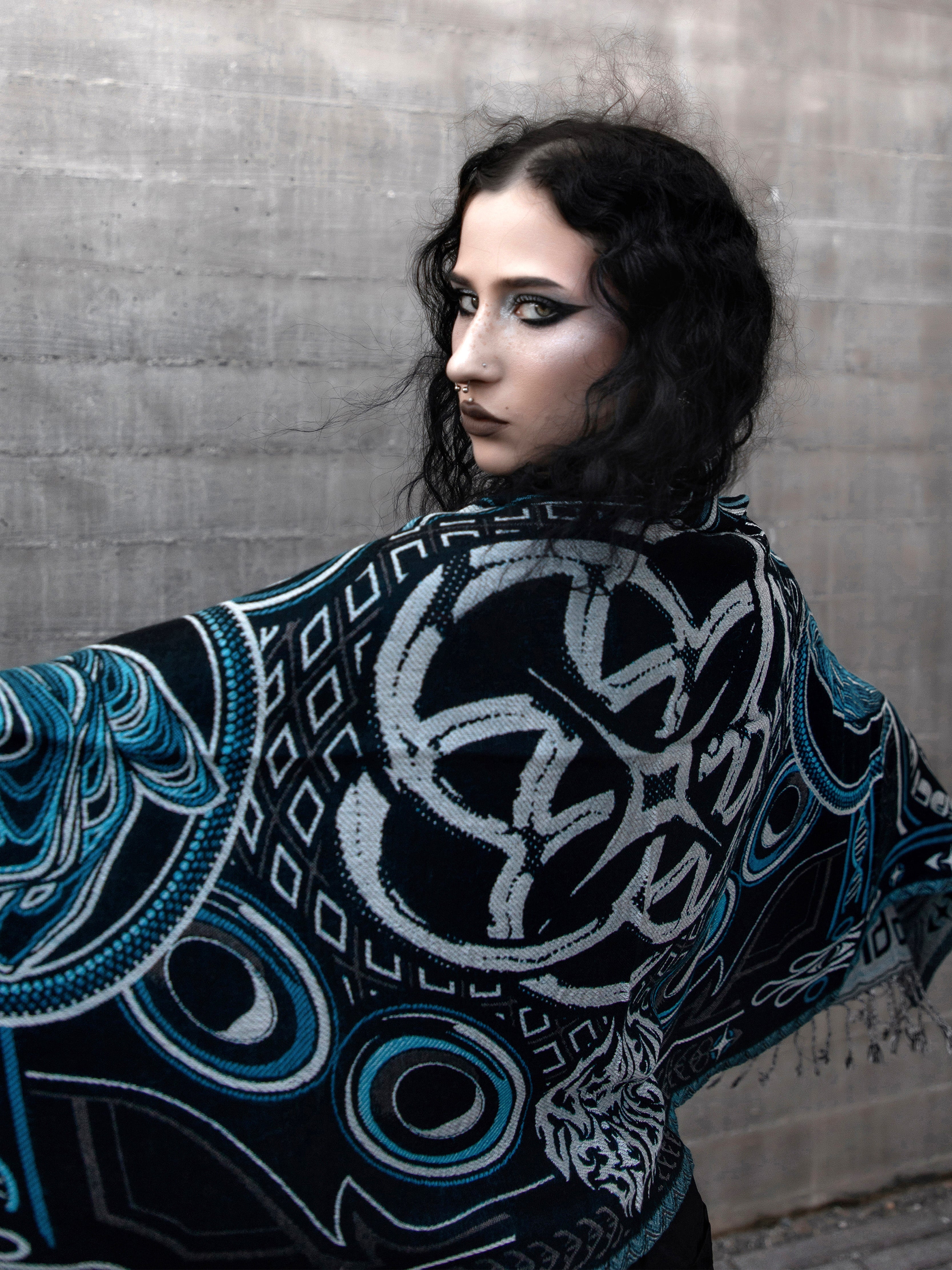 THE RAVE ✦ Electric Blue ✦ Double-Layered Shawl Shawls 