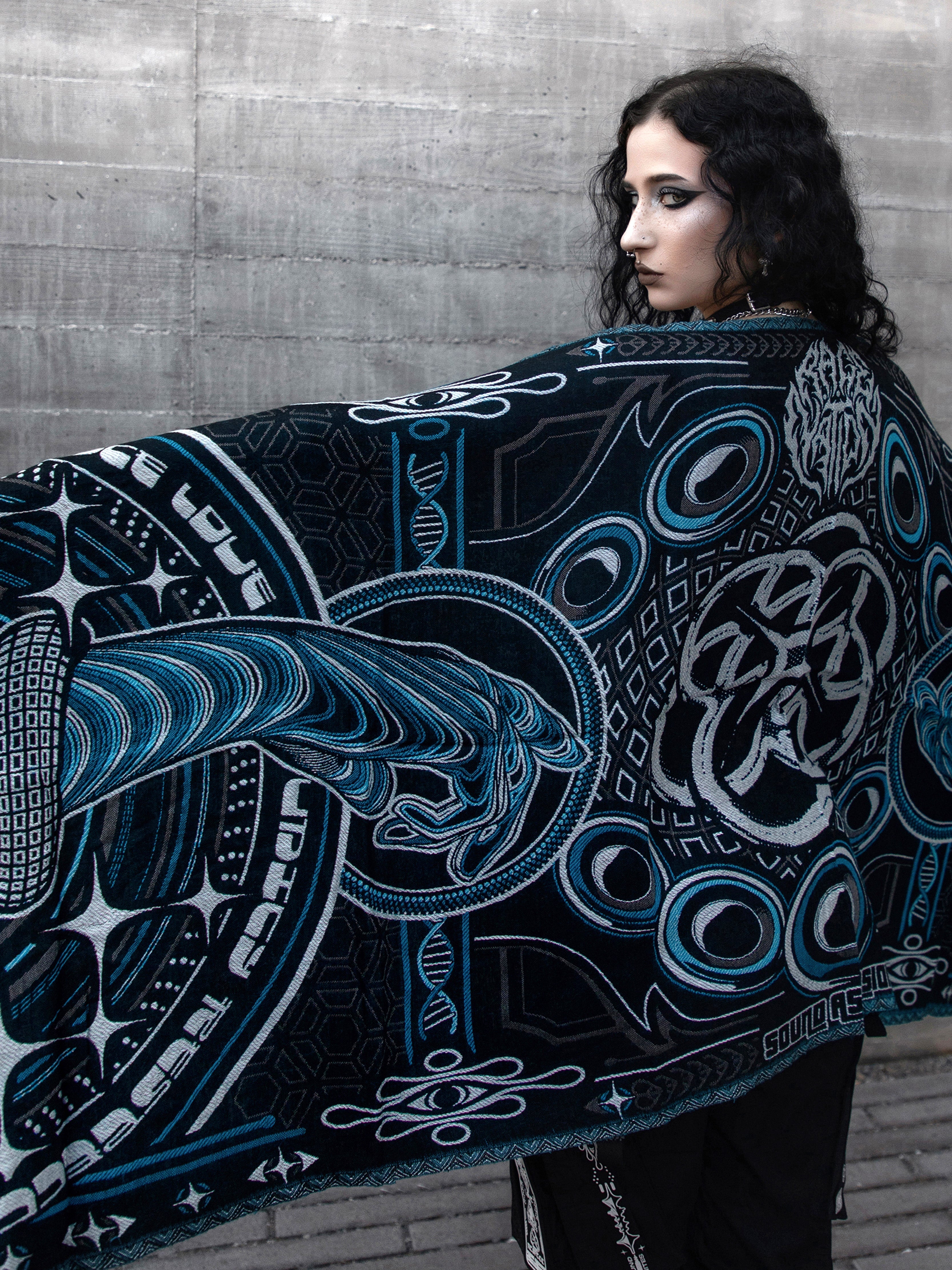 THE RAVE ✦ Electric Blue ✦ Double-Layered Shawl Shawls 