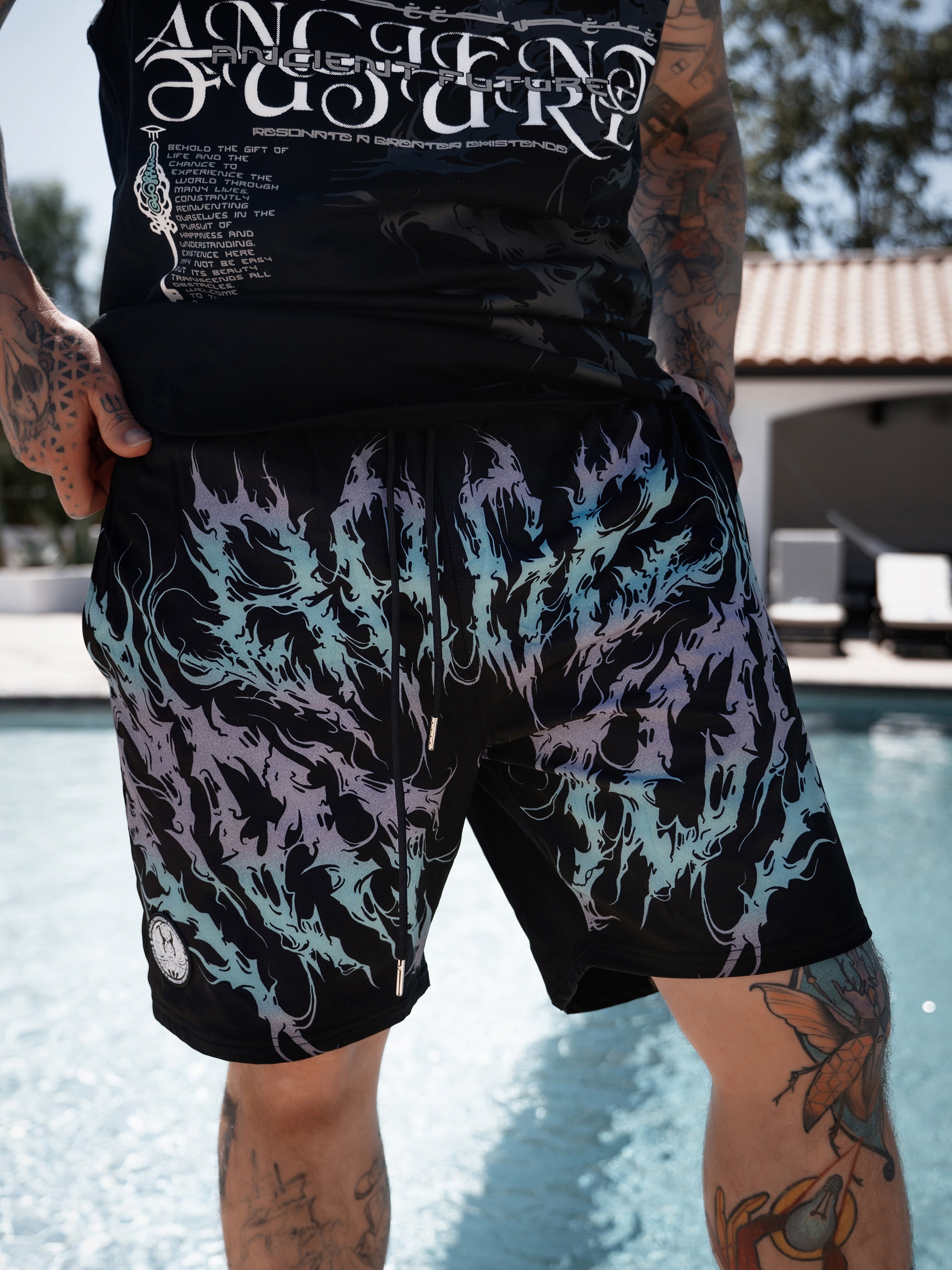 RAGECORE V2 ✦ Turquoise Silver Gradient ✦ Swim Shorts Swim 