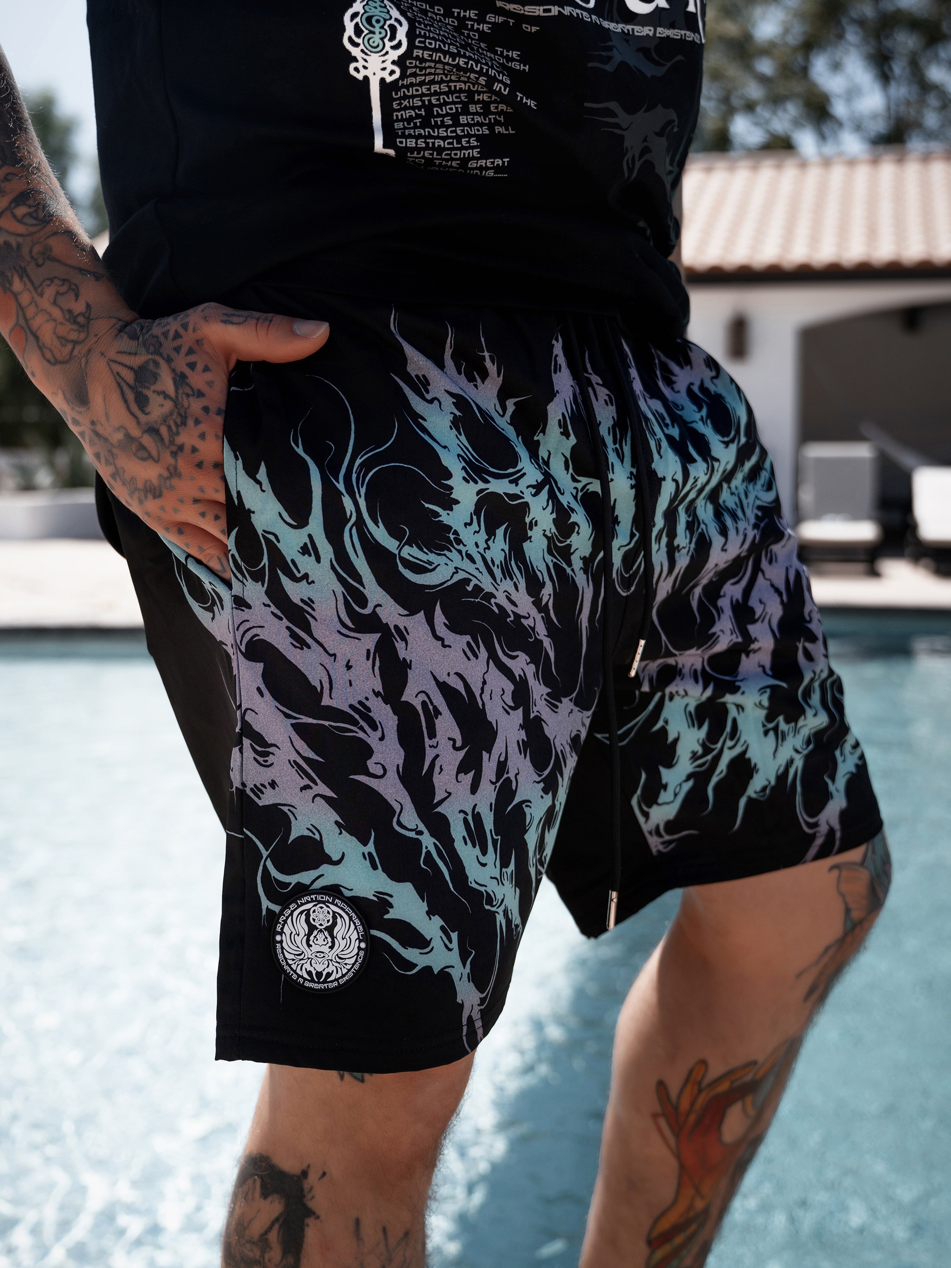 RAGECORE V2 ✦ Turquoise Silver Gradient ✦ Swim Shorts Swim 