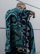 REMOVER OF OBSTACLES ✦ CYAN ✦ Festival Shawl Shawls 