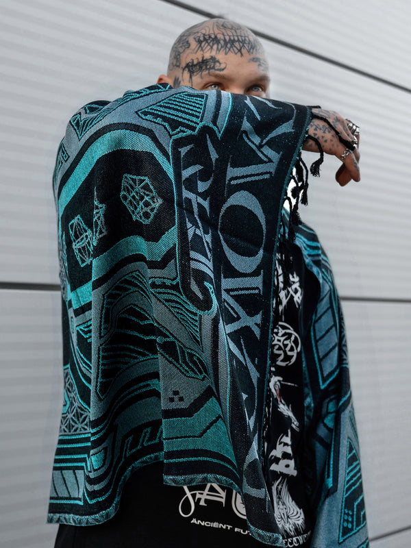 REMOVER OF OBSTACLES ✦ CYAN ✦ Festival Shawl Shawls 