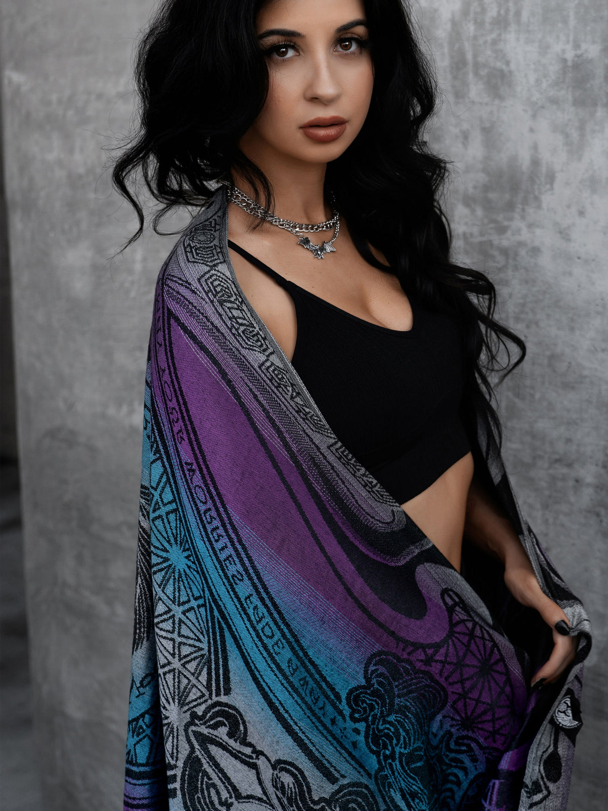 RESTOCKED ✦ CONVENE WITH THE ELEMENTS ✦ Amethyst Gradient ✦ Festival Shawl Shawls 