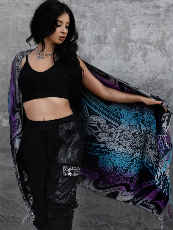 RESTOCKED ✦ CONVENE WITH THE ELEMENTS ✦ Amethyst Gradient ✦ Festival Shawl Shawls 