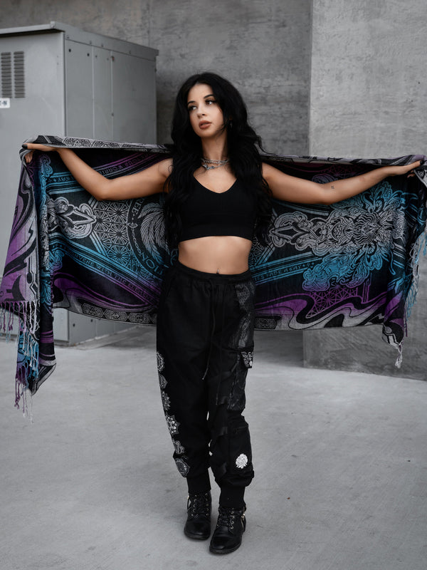 RESTOCKED ✦ CONVENE WITH THE ELEMENTS ✦ Amethyst Gradient ✦ Festival Shawl Shawls 