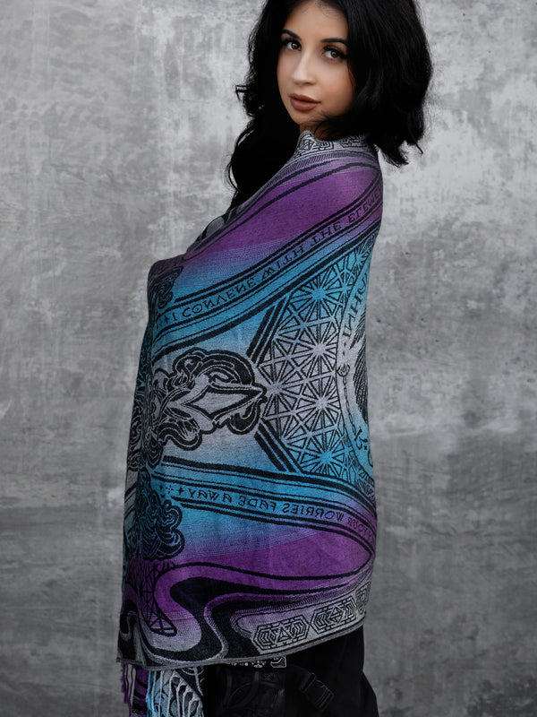 RESTOCKED ✦ CONVENE WITH THE ELEMENTS ✦ Amethyst Gradient ✦ Festival Shawl Shawls 